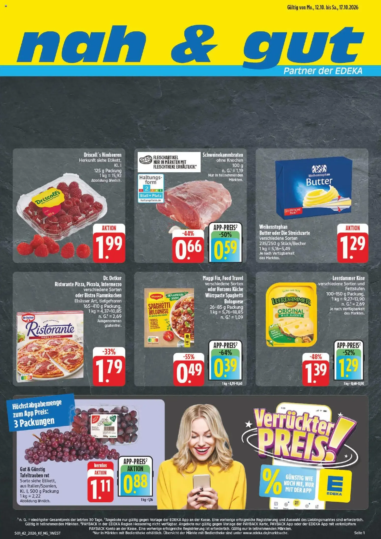 nah & gut Prospekt (ab 12.10.2026) zum Blättern von 12. Oktober bis 17. Oktober 2026 - Prospekt seite 1