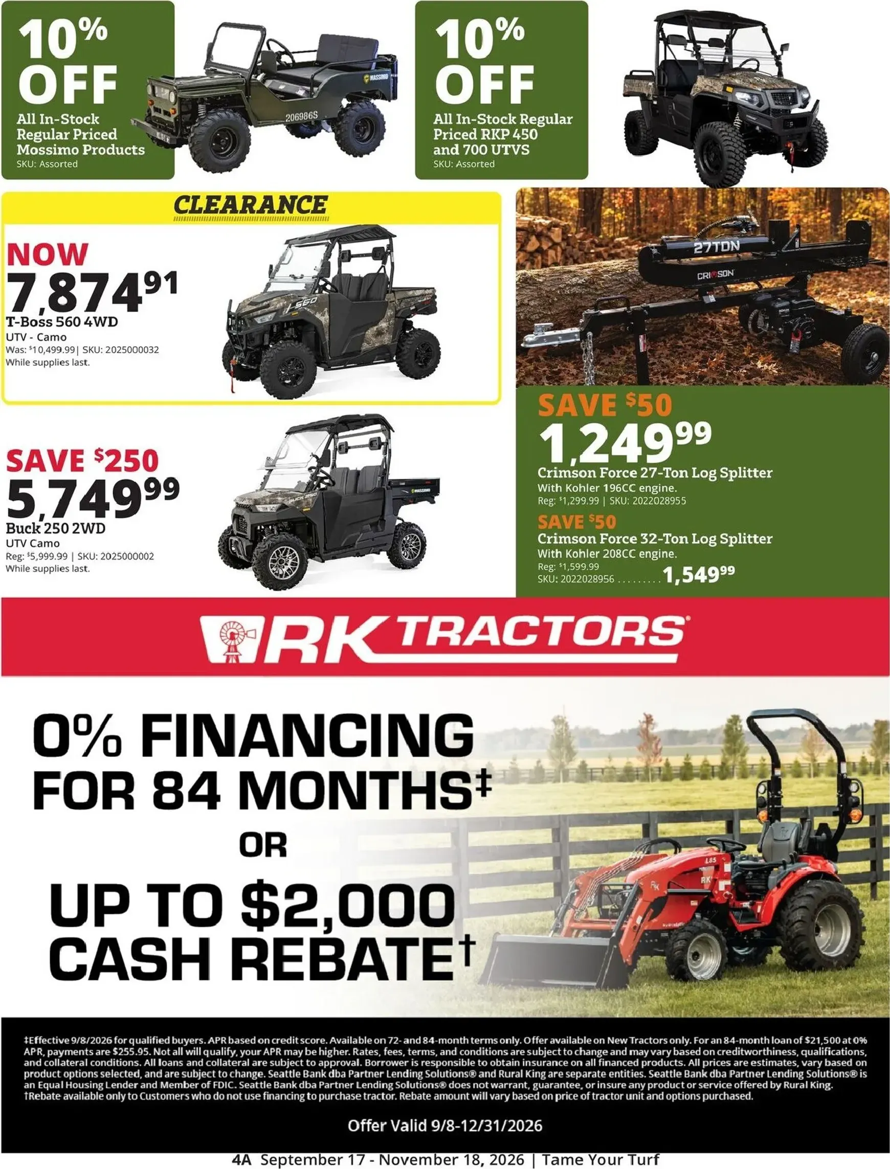 Weekly ad Rural King | Tame Your Turf from September 17 to November 18 2026 - Page 4