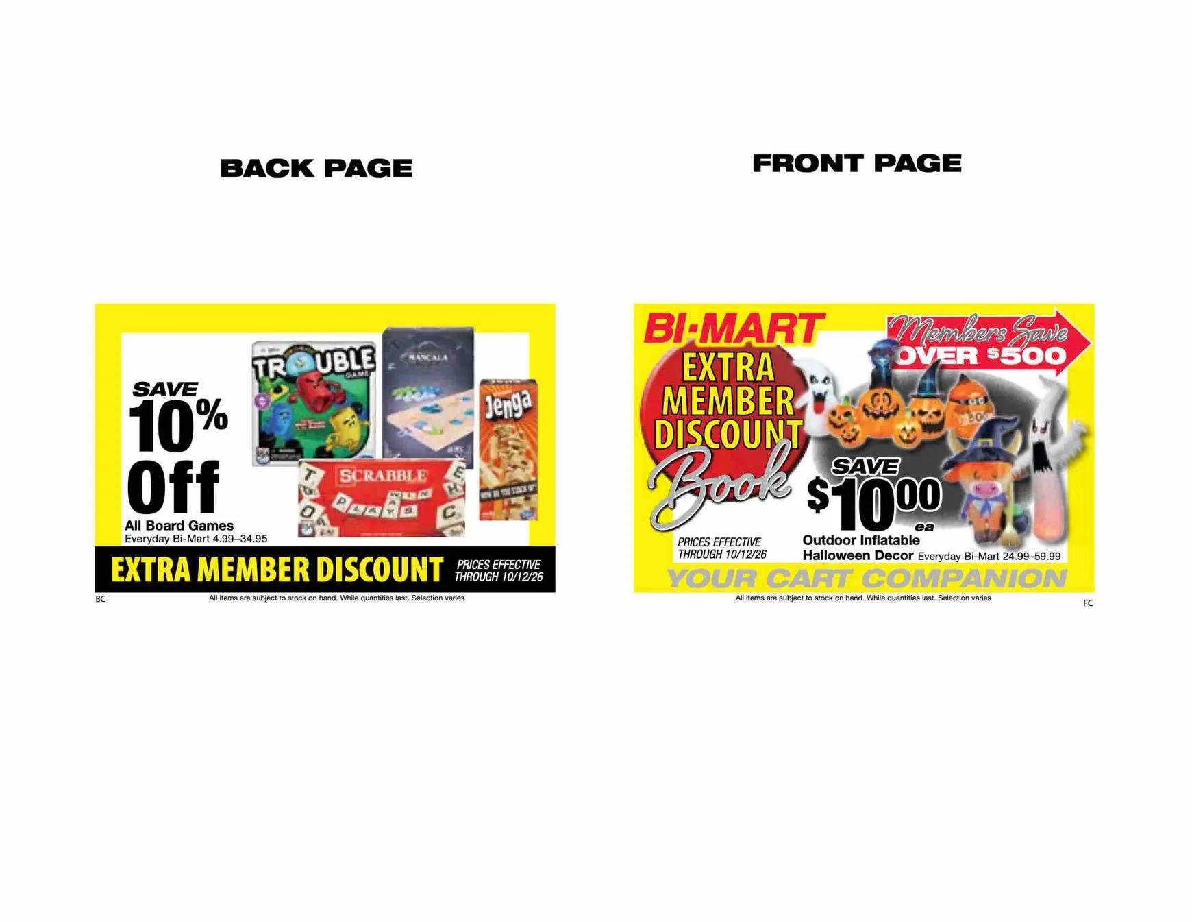 Future Bi-Mart - Extra member discount flyer valid from Thursday 10/01/2026 to Monday 10/12/2026