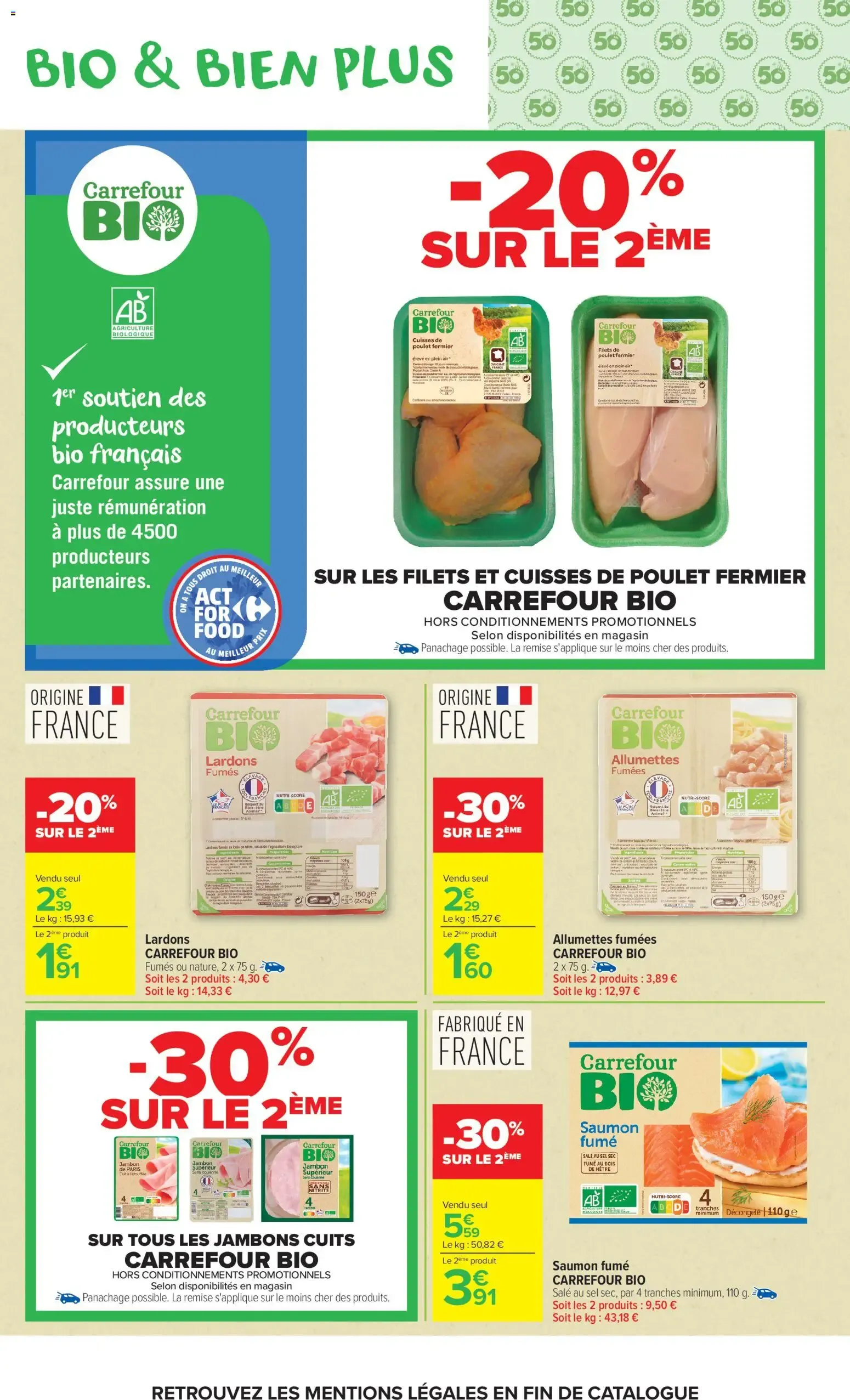 Carrefour Market Avec le club carrefour goûtez AU bio le moins cher de France à partir du 02/06/2026 - promo en ligne du 2 juin au 14 juin 2026 - Catalogue page 6