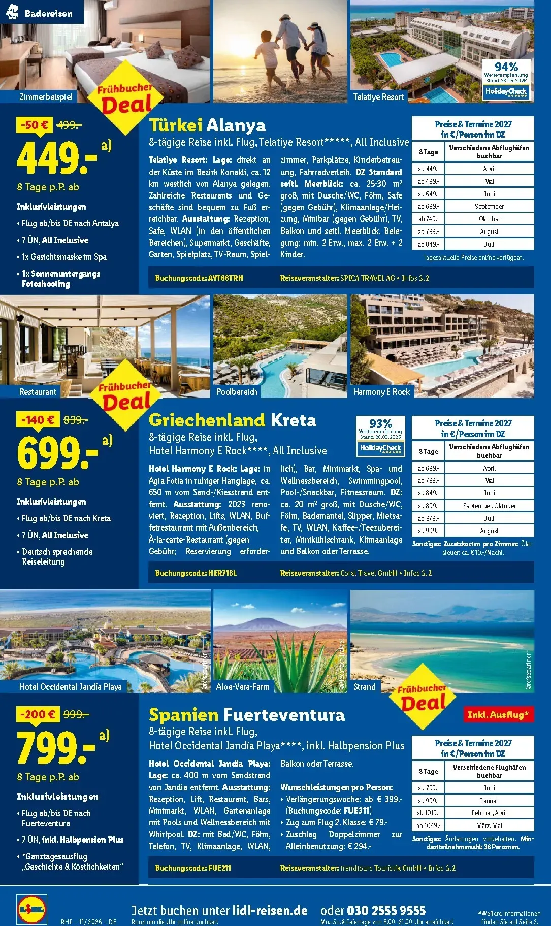 Lidl - Reise-Highlights Prospekt – von Mittwoch 28.10.2026 bis Montag 30.11.2026 von 28. Oktober bis 30. November 2026 - Prospekt seite 14