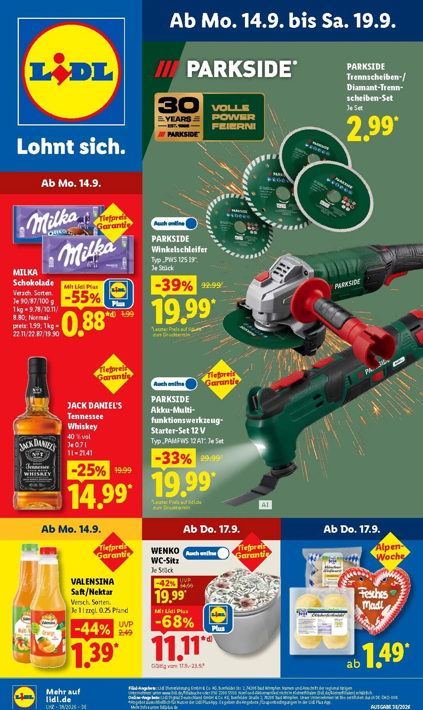 Lidl Prospekt nächste Woche – von Montag 14.09.2026 bis Samstag 19.09.2026 von 14. September bis 19. September 2026 - Prospekt seite 1