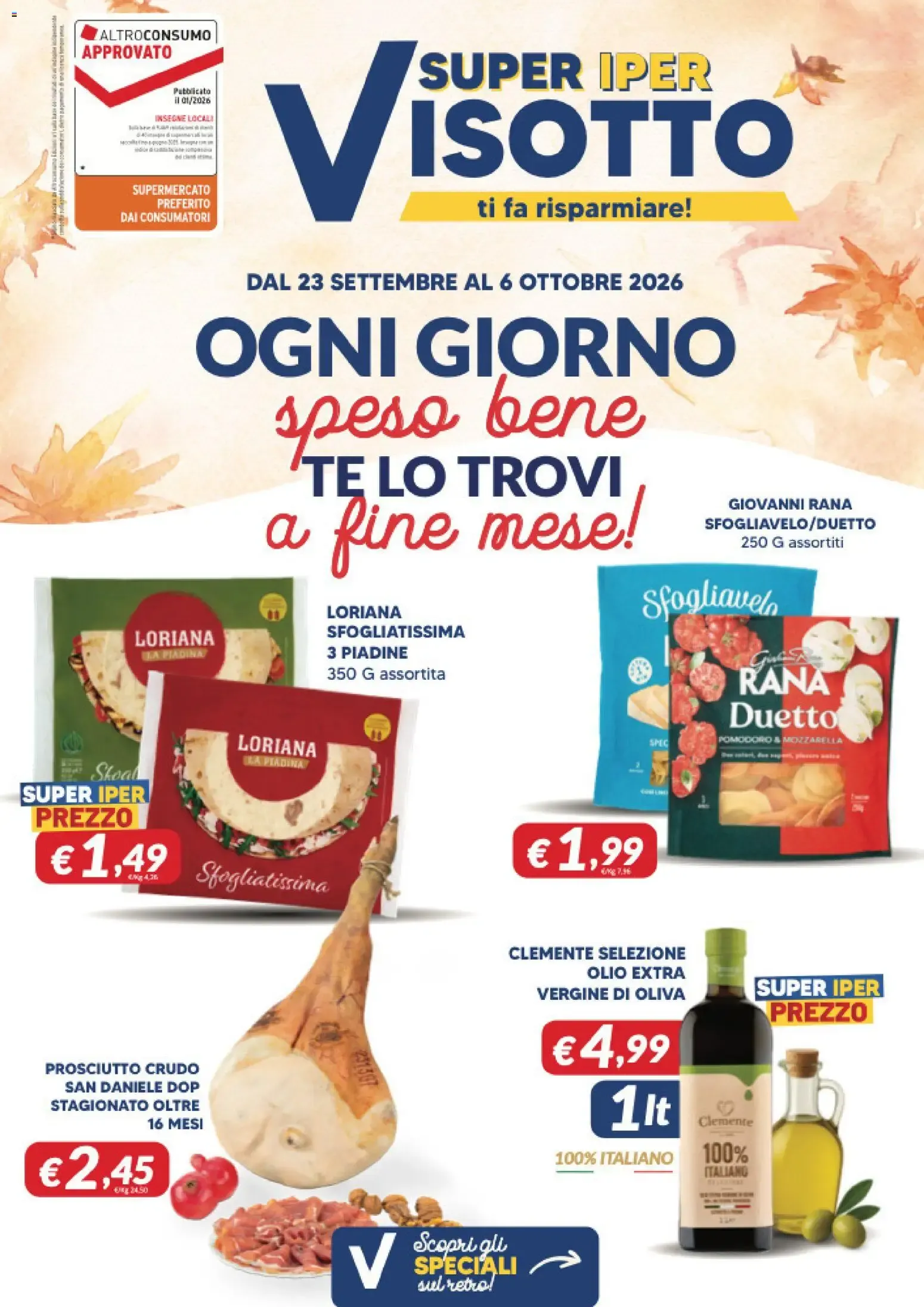 SUPER IPER VISOTTO - ti fa risparmiare! da 23 settembre a 6 ottobre di 2026 - Pagina del volantino 1