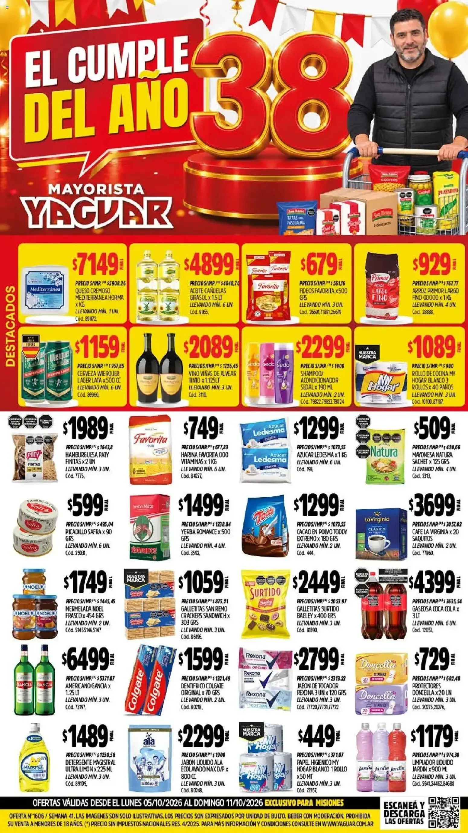 Ofertas de El Cumple del Año 38 Mayorista Yaguar 5 de octubre al 11 de octubre 2026 - Página 1 del catálogo