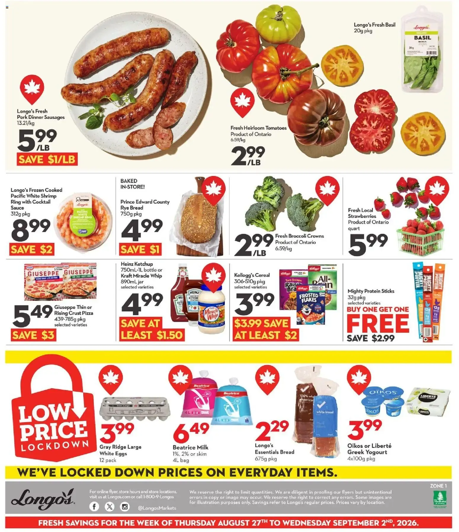 Longo's weekly flyer / circulaire from Aug 27, 2026 > weekly specials & deals from August 27 to September 2 2026 - flyer page 3