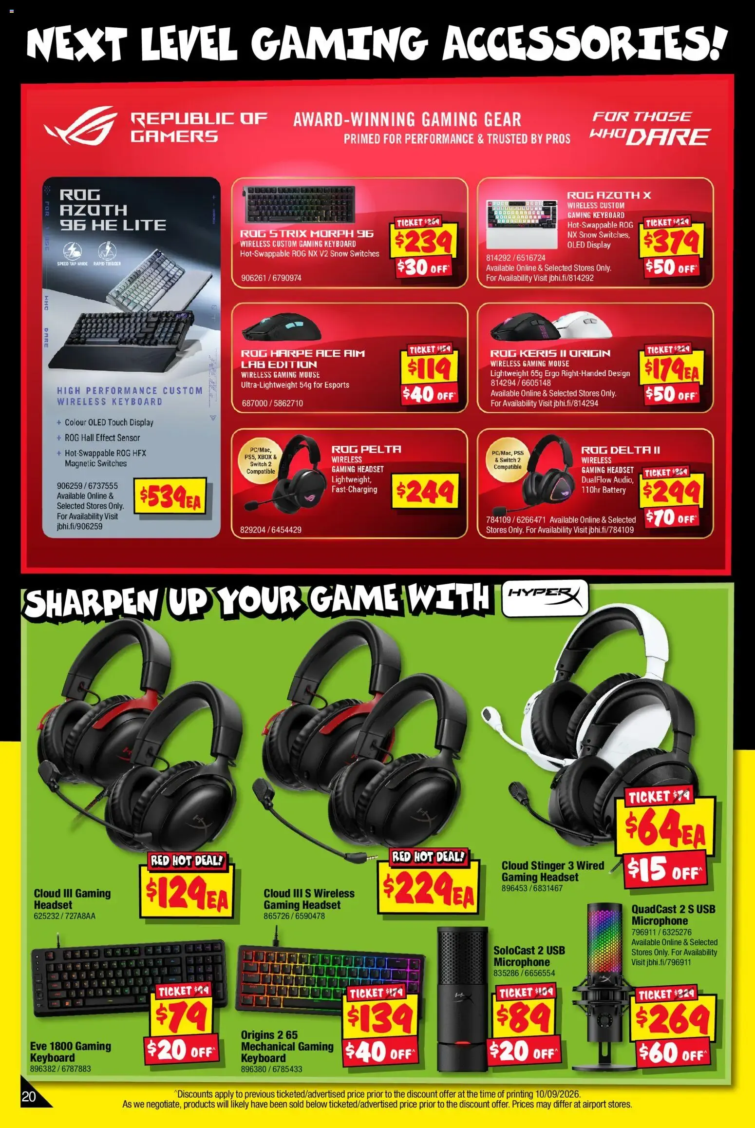 JB Hi-Fi catalogue Mega Gaming Sale - 24/09/2026 > weekly / monthly specials - Catalogue valid from 24 September to 11 October 2026 - page 20
