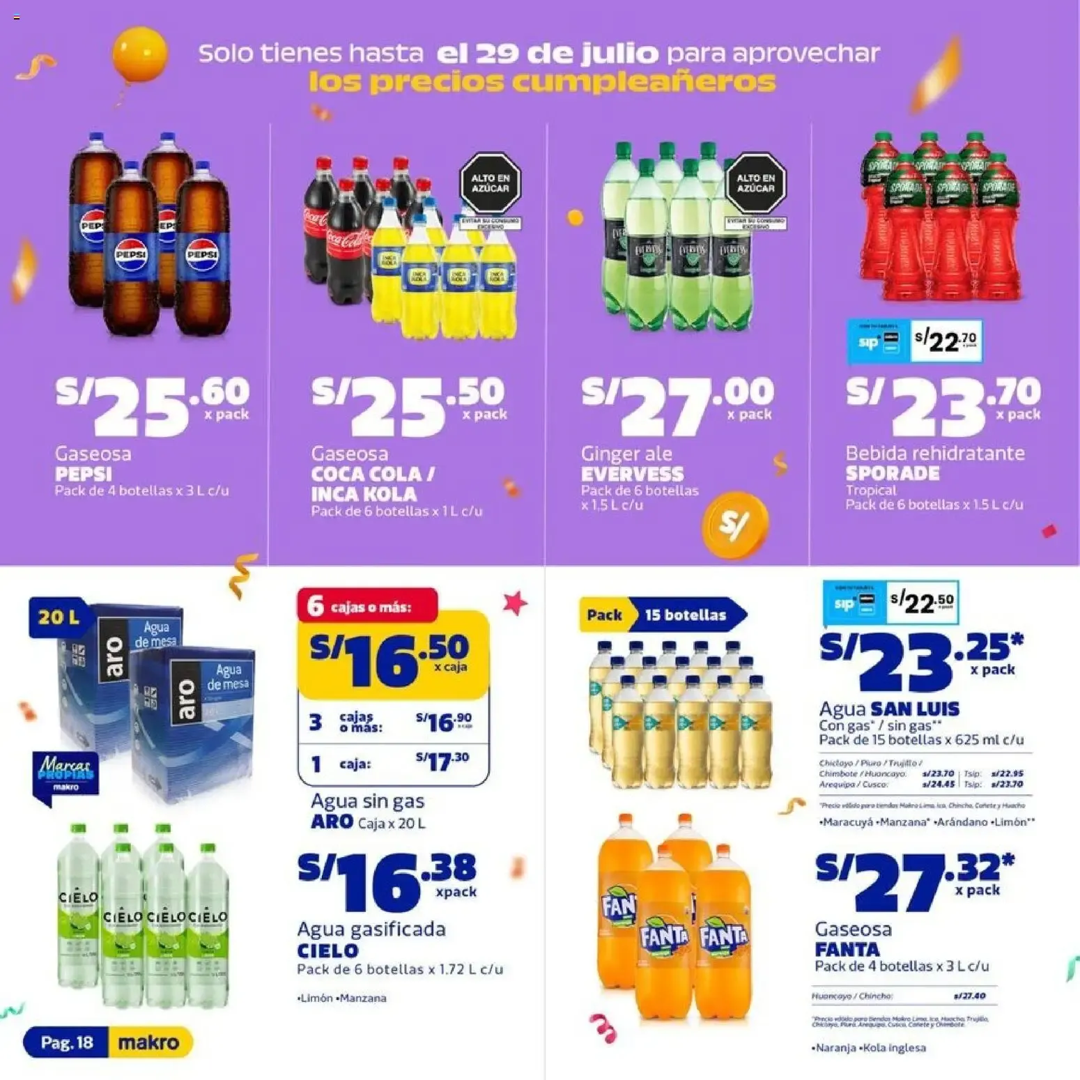 Catalogo de Precios Cumpleañeros Makro 14 de julio al 29 de julio 2026 - Pag 18