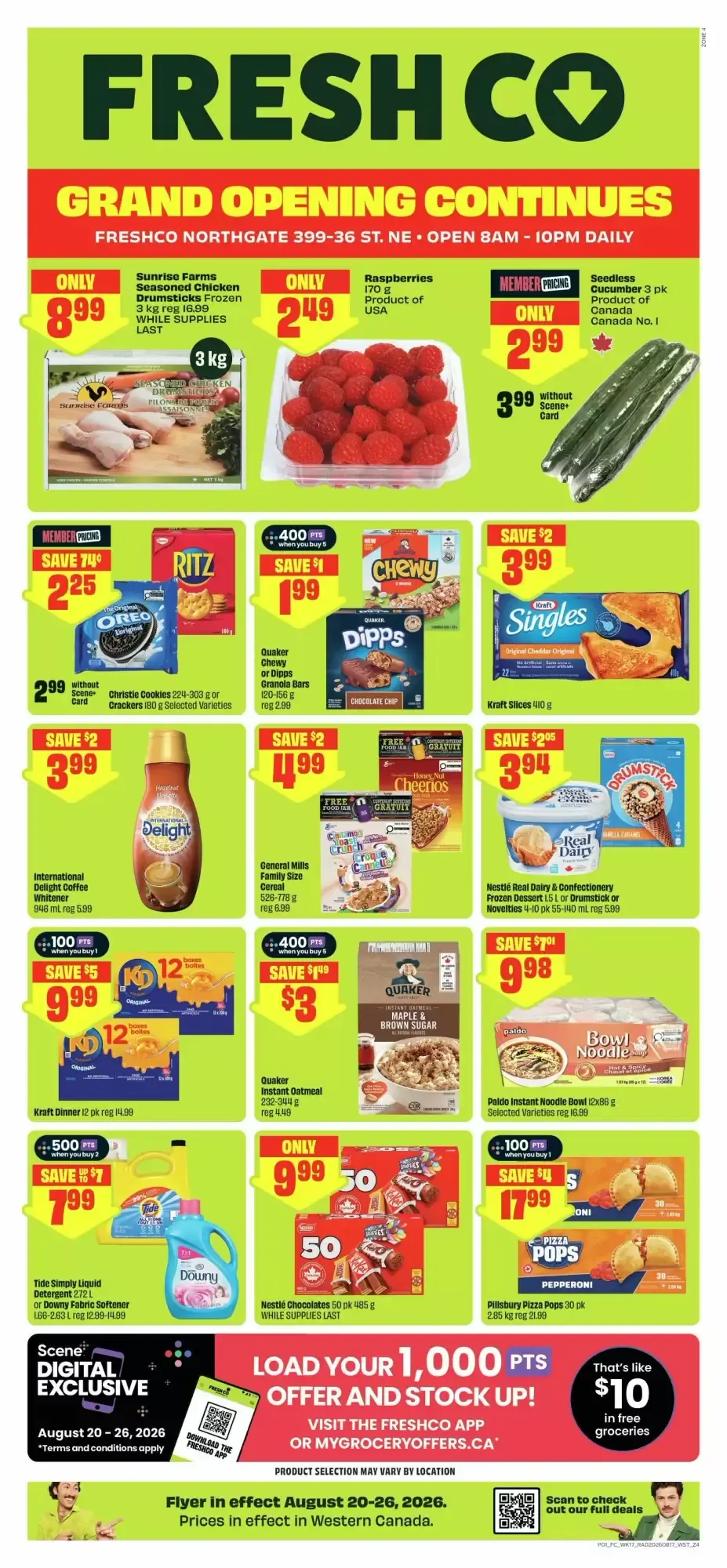 FreshCo Flyer: Grand Opening Continues from August 20 to August 26 2026 - flyer page 1