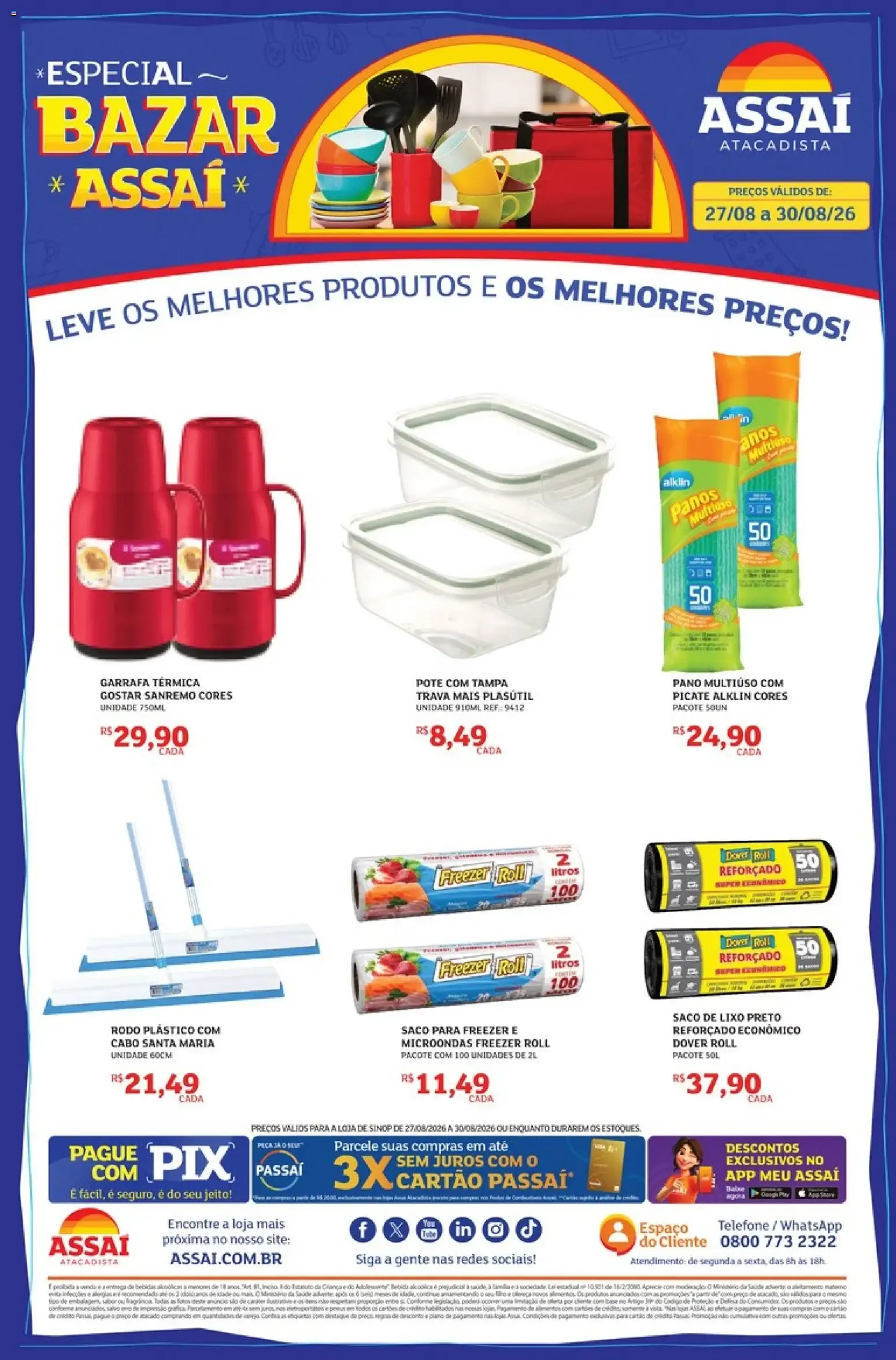 Encarte de Especial Bazar Assaí - Assaí Atacadista 27 de agosto até 30 de agosto 2026 - Pagina 1