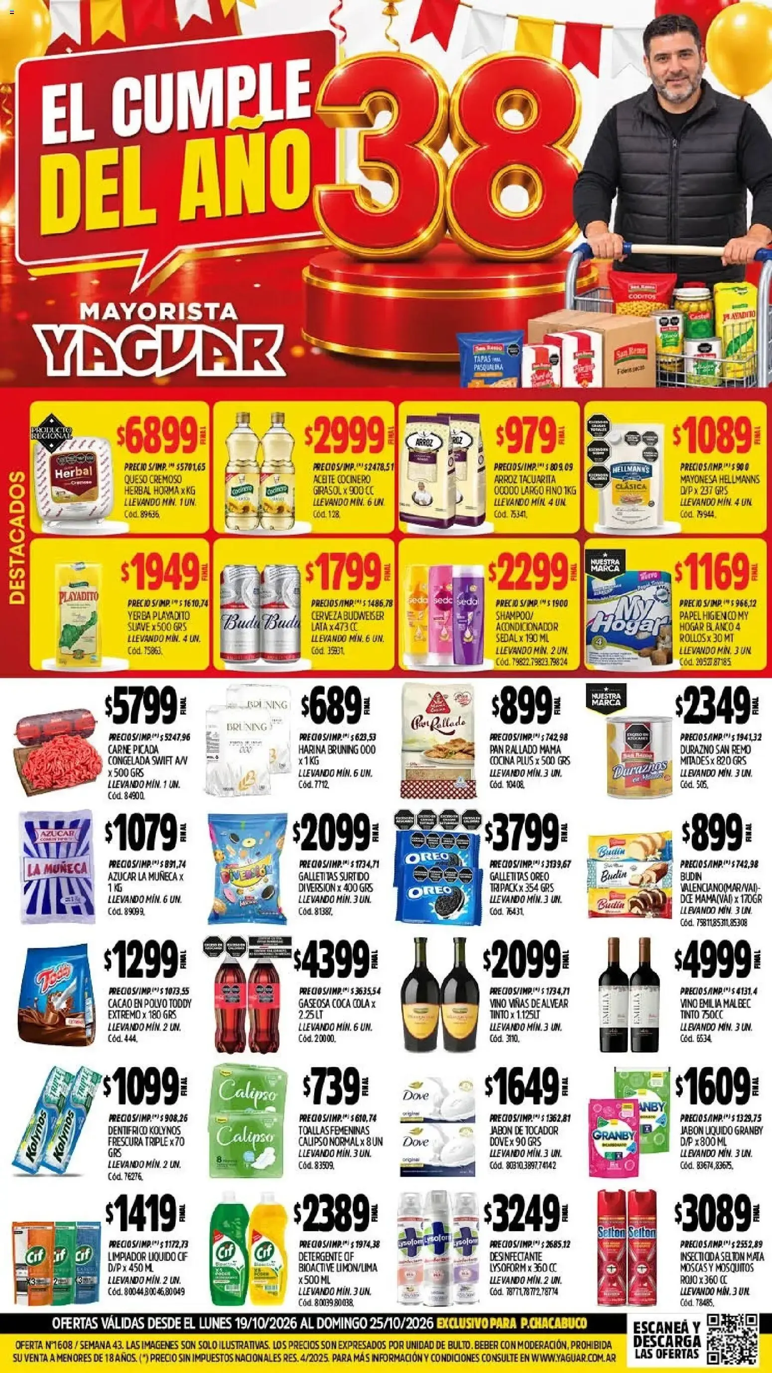 Ofertas de Mayorista Yaguar - El Cumple del Año 38 19 de octubre al 25 de octubre 2026 - Página 1 del catálogo