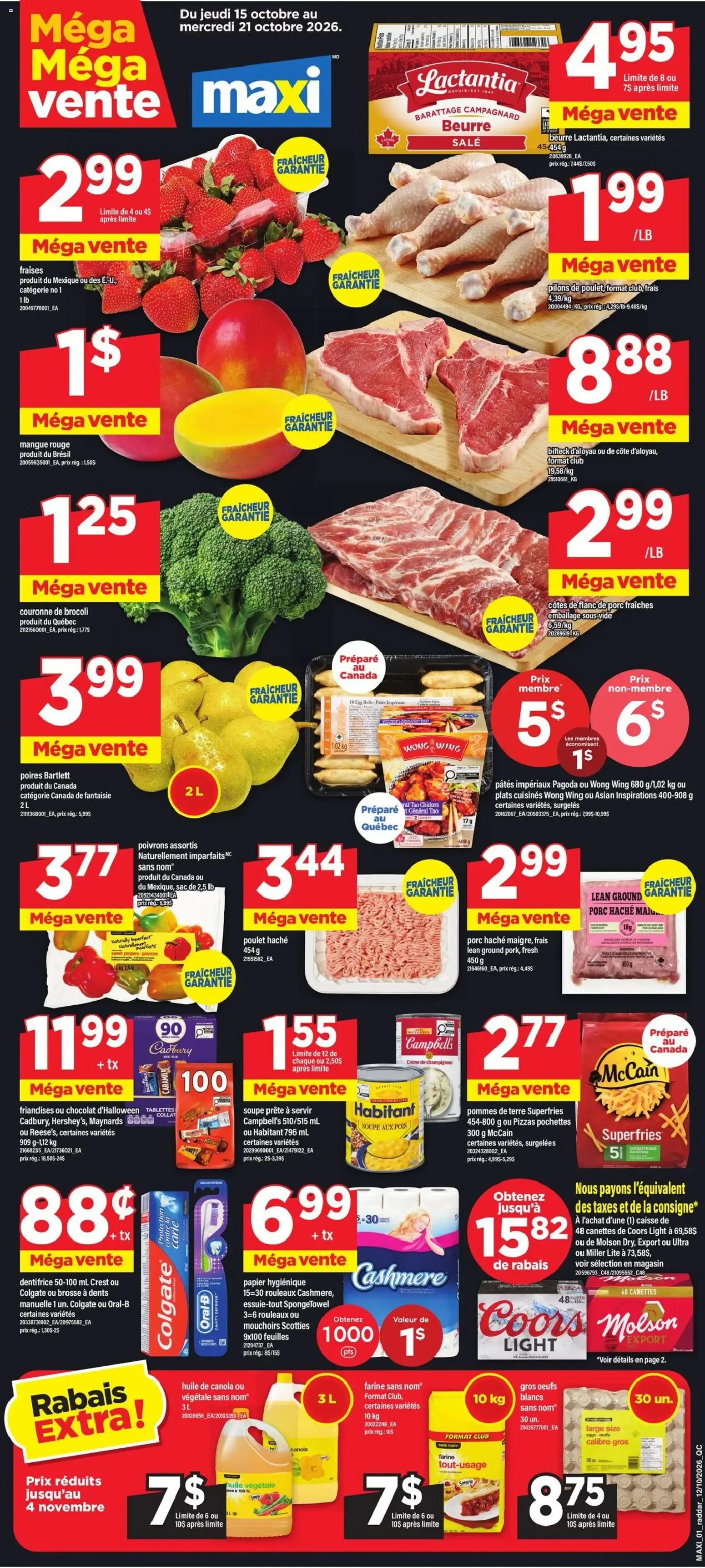 Maxi weekly flyer / circulaire from Oct 15, 2026 > weekly specials & deals