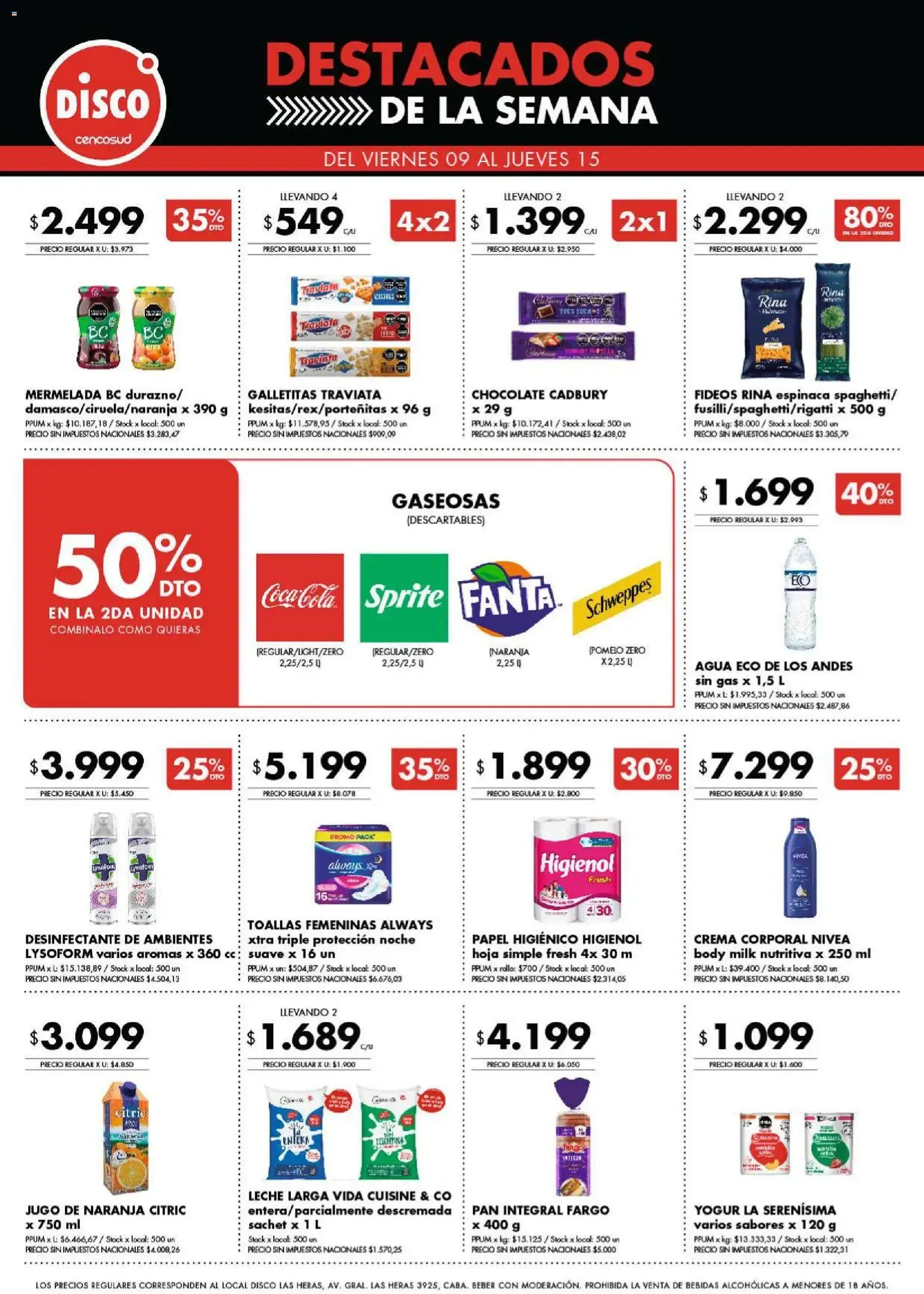 Ofertas de Disco cencosud - Destacados de la semana 9 de octubre al 15 de octubre 2026 - Página 1 del catálogo