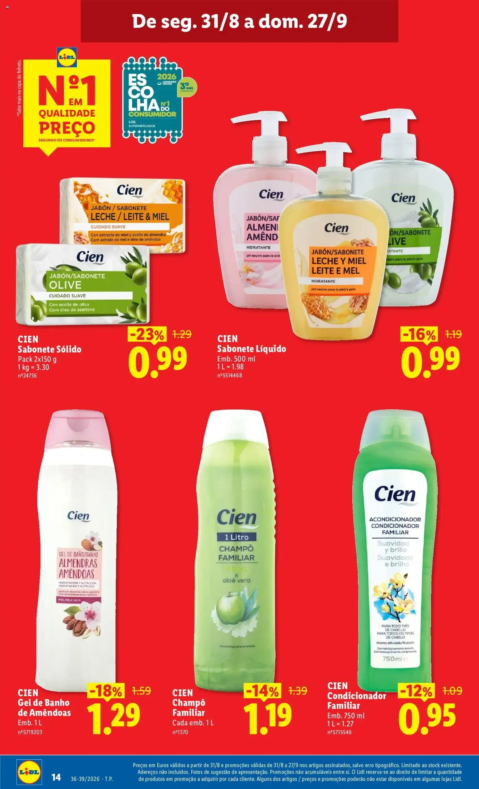 Folheto Lidl: Em setembro, baixar ainda mais os preços vale mesmo a pena. de 1 de setembro até 27 de setembro 2026 - Pagina 14