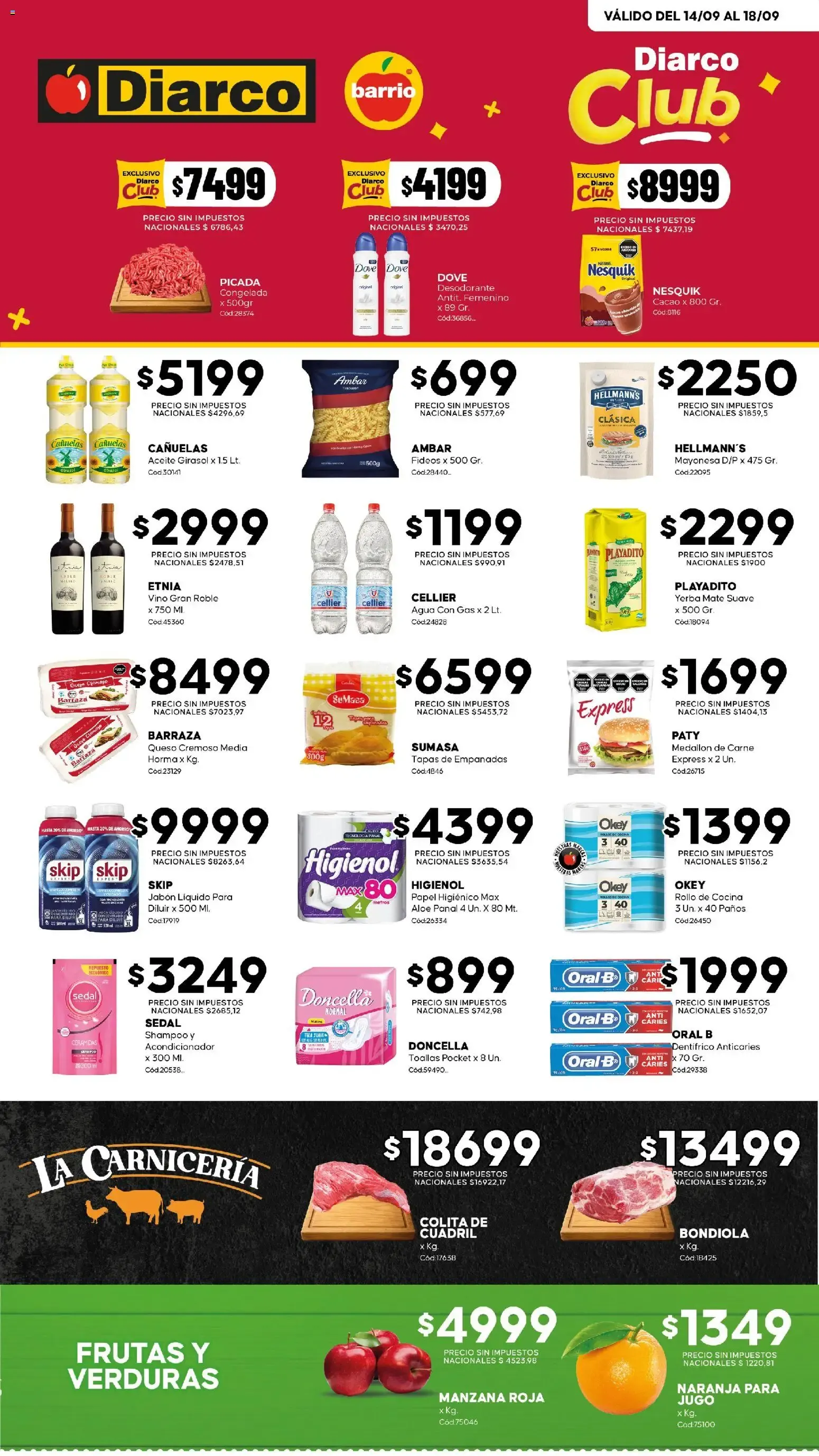 Ofertas de Diarco - Ofertas en Diarco Barrio del 14/09 - 18/09 14 de septiembre al 18 de septiembre 2026 - Página 1 del catálogo