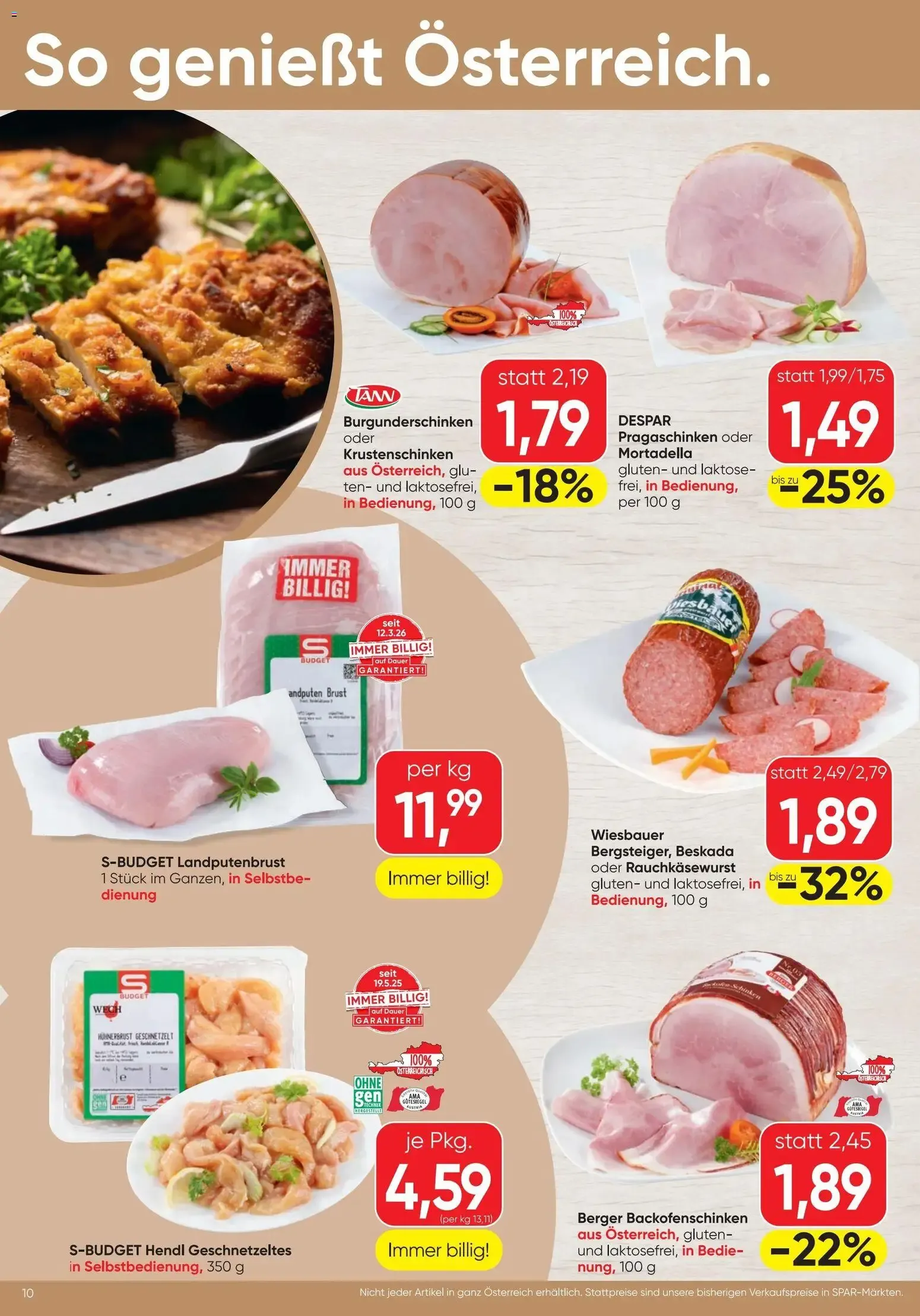 Spar - Flugblatt (18.06.2026) - Angebote und Prospekt von 18. Juni bis 30. Juni 2026 - Flugblätt seite 10