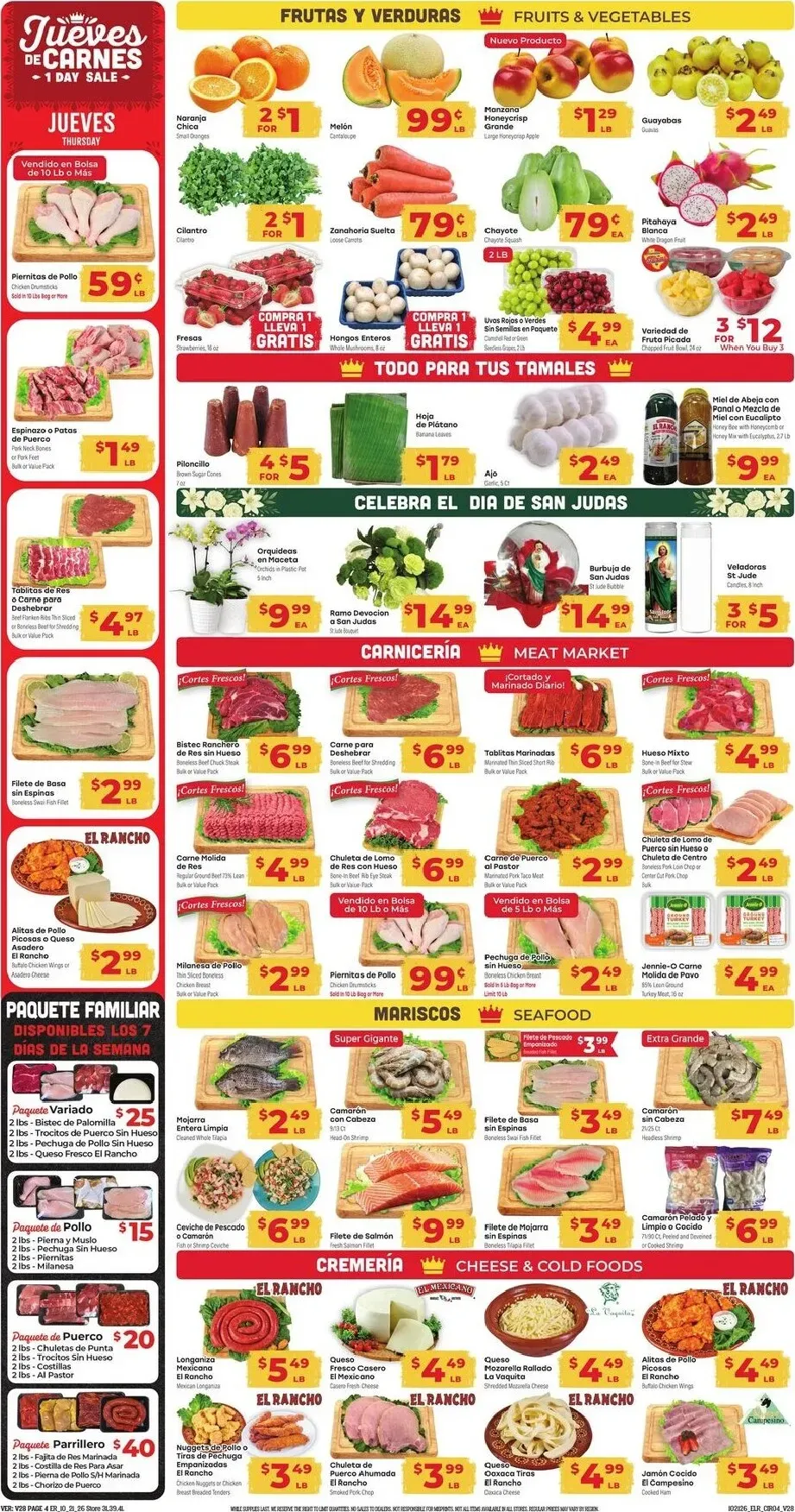 Weekly promotion Current El Rancho leaflet valid from Wednesday 10/21/2026 to Tuesday 10/27/2026 spanning from October 21 to October 27 2026 - Page 4 for Catalogue 365