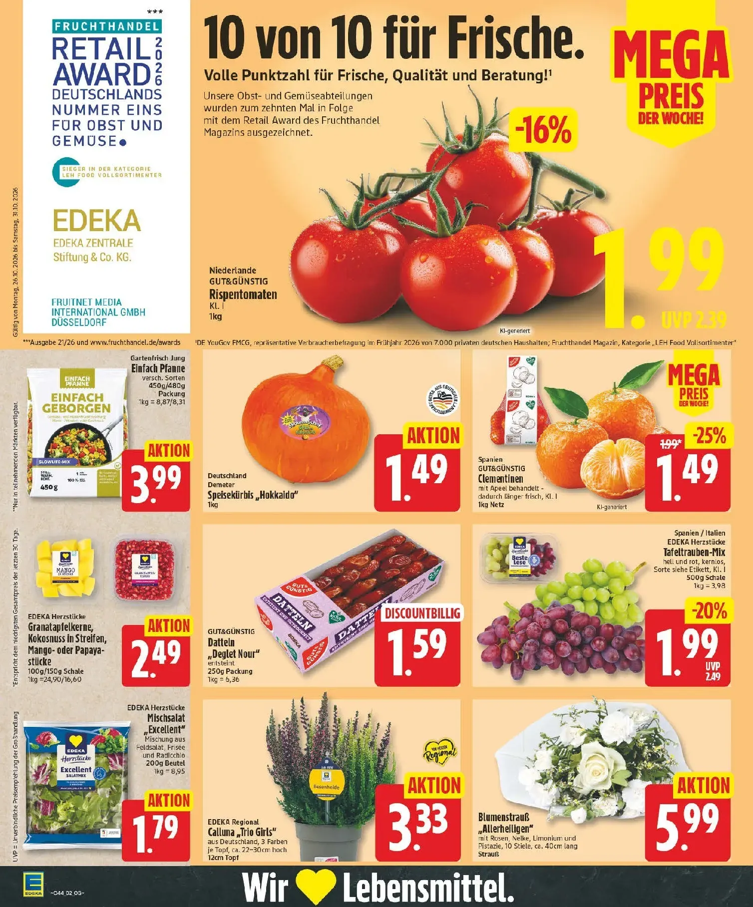 Edeka Prospekt nächste Woche – von Montag 26.10.2026 bis Samstag 31.10.2026 von 26. Oktober bis 31. Oktober 2026 - Prospekt seite 2