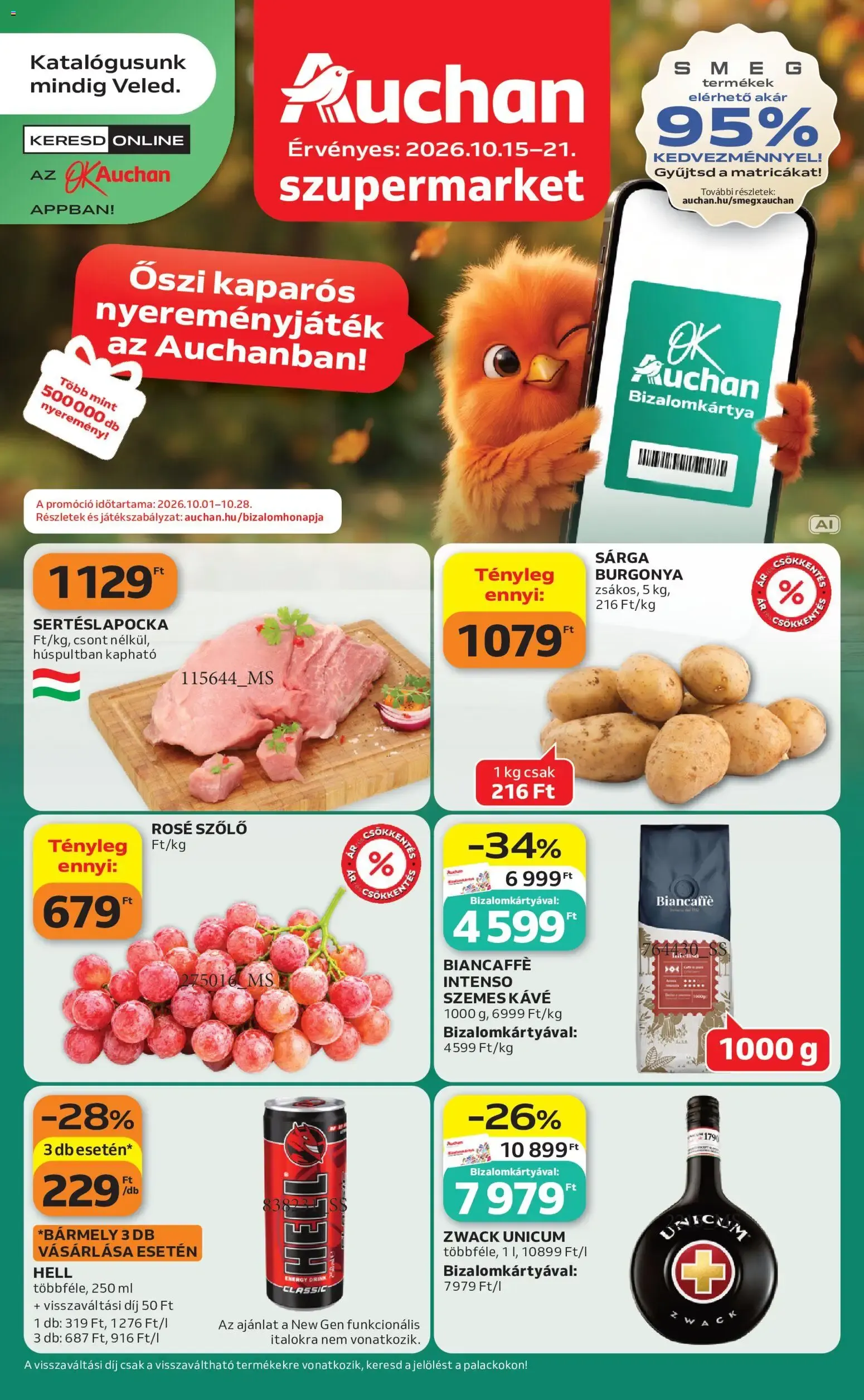 Katalógus Auchan Szupermarket akciós újság - 2026.10.15. -tól/töl > akció, lapozható szórólap 🛍️ október 15.-tól október 21.-ig 2026. - Oldal 1