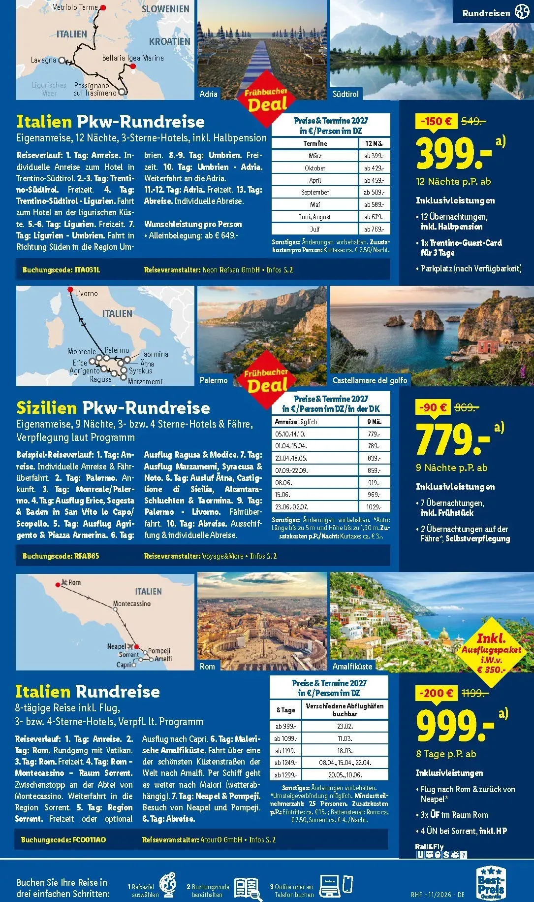 Lidl - Reise-Highlights Prospekt – von Mittwoch 28.10.2026 bis Montag 30.11.2026 von 28. Oktober bis 30. November 2026 - Prospekt seite 19