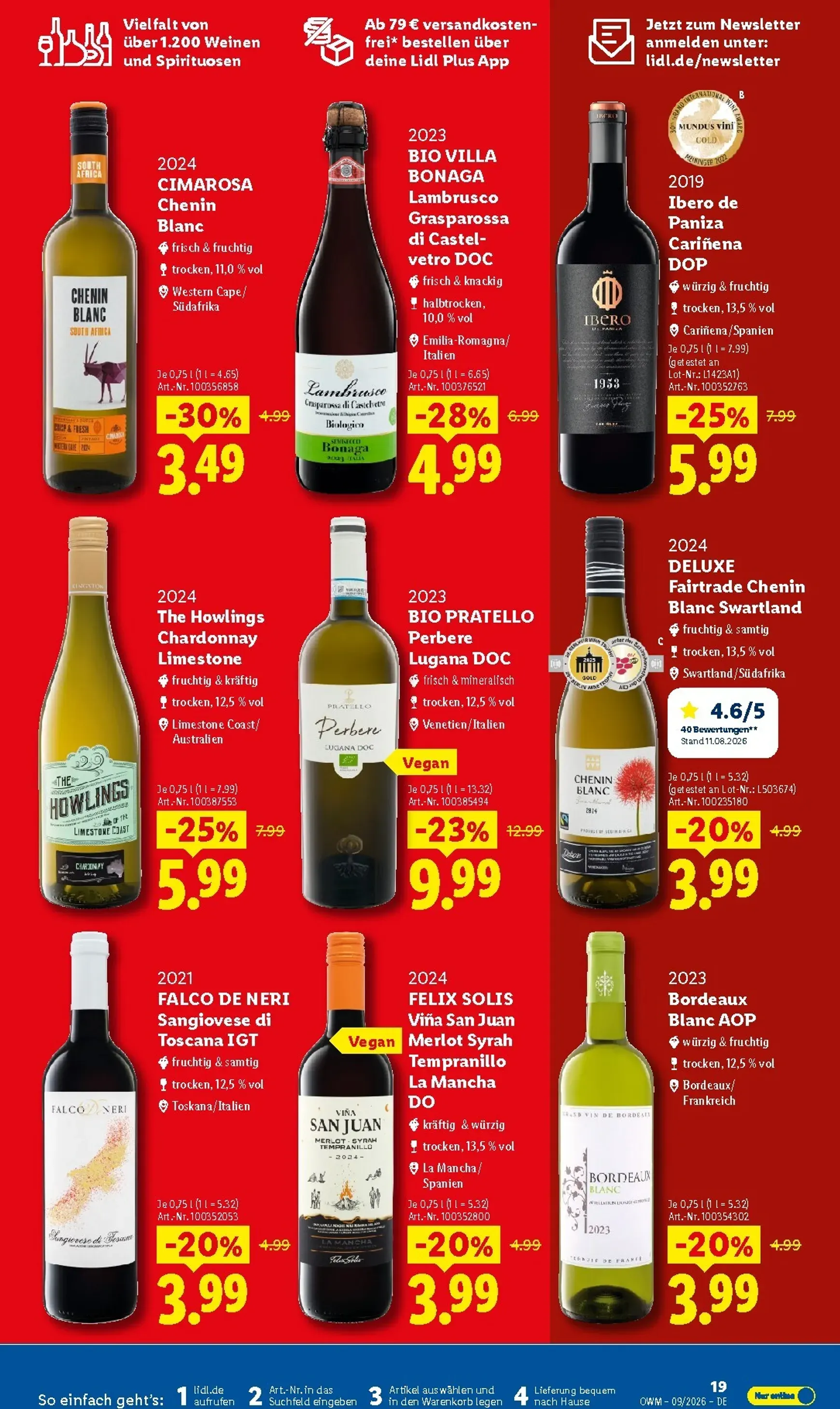Lidl - Wein & Spirituosen Prospekt – von Dienstag 01.09.2026 bis Mittwoch 30.09.2026 von 1. September bis 30. September 2026 - Prospekt seite 19