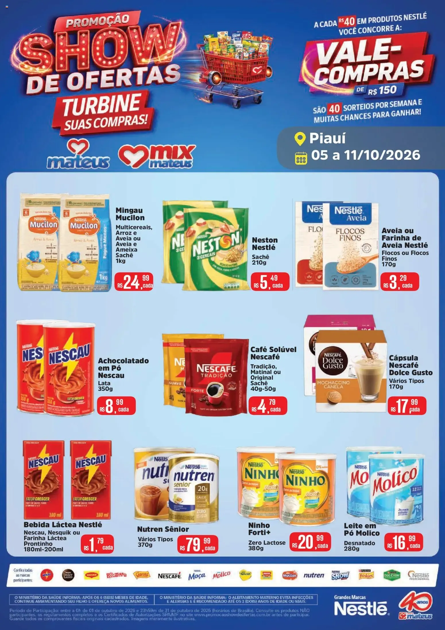 Encarte de Mateus ofertas Nestlé de 05/10/2026 | Promoções Online 5 de outubro até 11 de outubro 2026 - Pagina 1