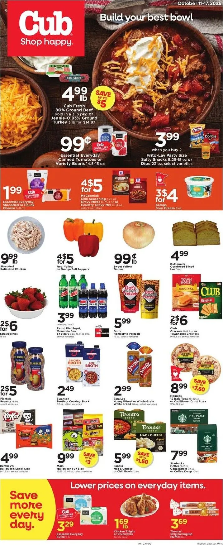 Weekly ad Current Cub leaflet valid from Sunday 10/11/2026 to Saturday 10/17/2026 from October 11 to October 17 2026 - Page 1
