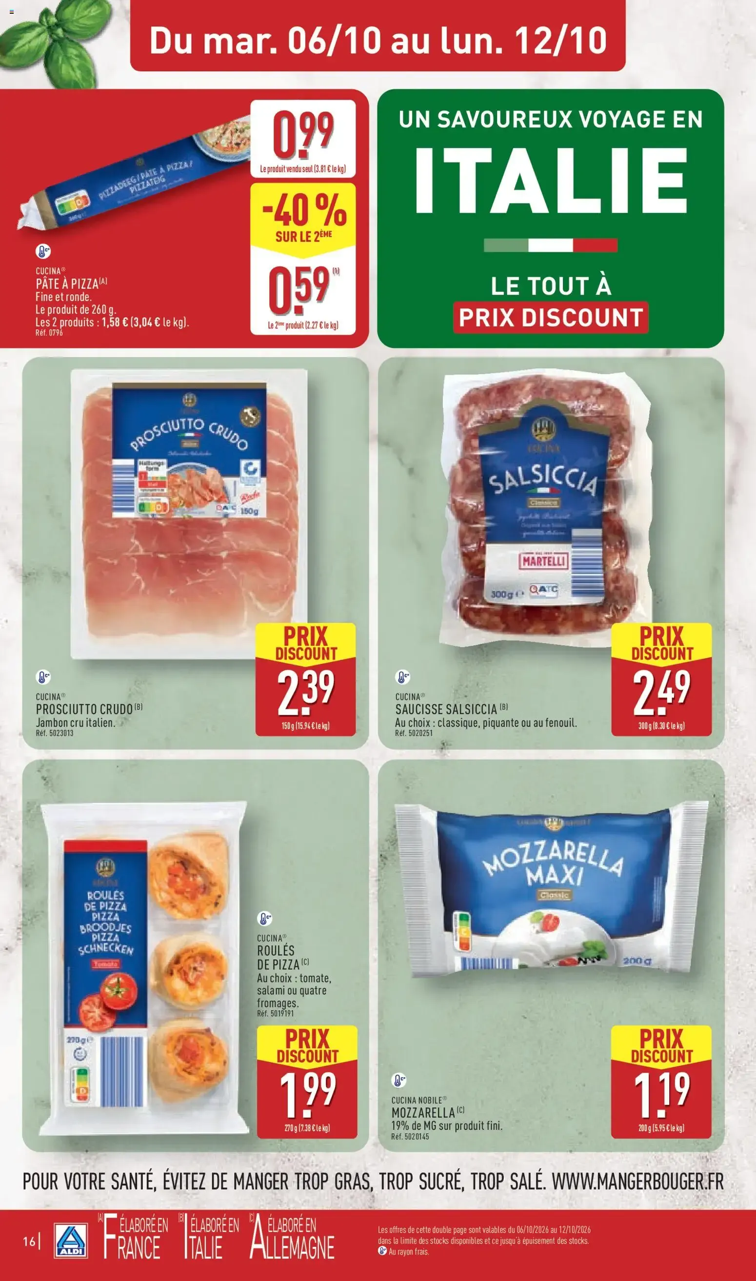 Aldi: Un savoureux voyage en Italie à prix discount du 6 octobre au 12 octobre 2026 - Catalogue page 18