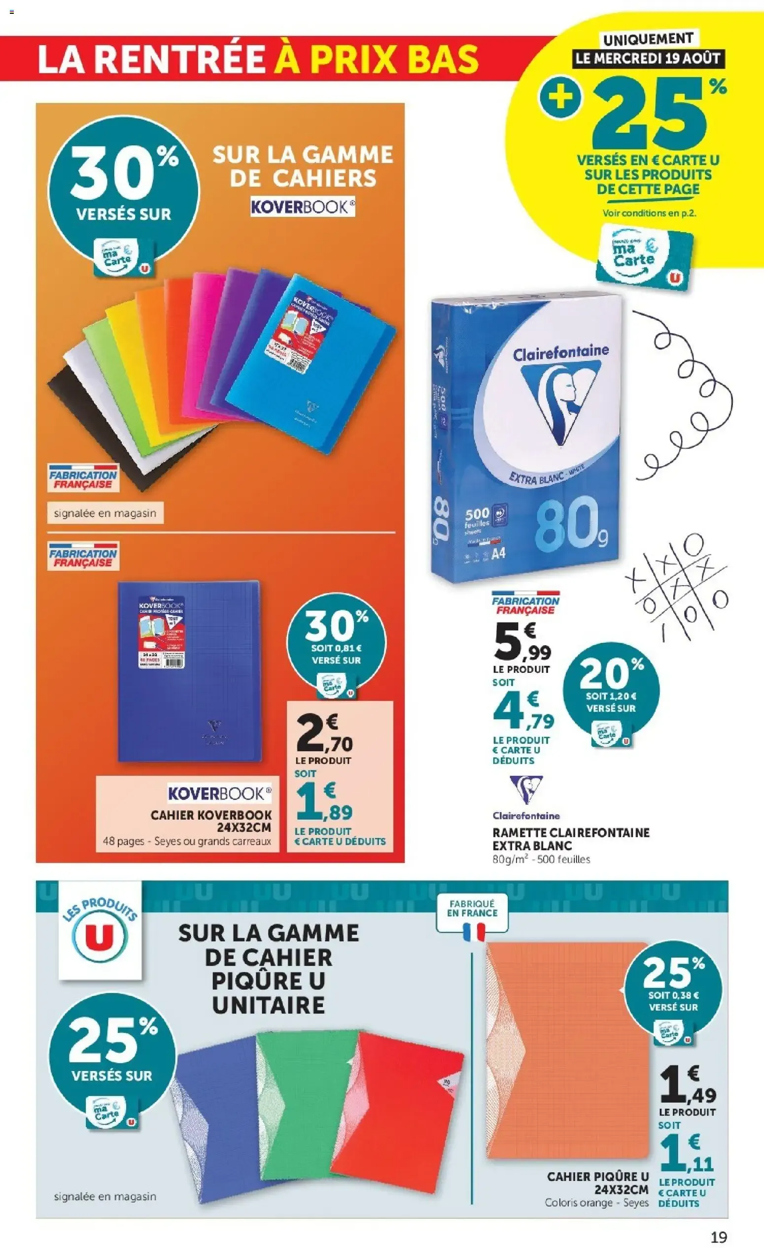 Super U - La rentrée à prix bas à partir du 11/08/2026 - promo en ligne du 11 août au 30 août 2026 - Catalogue page 19