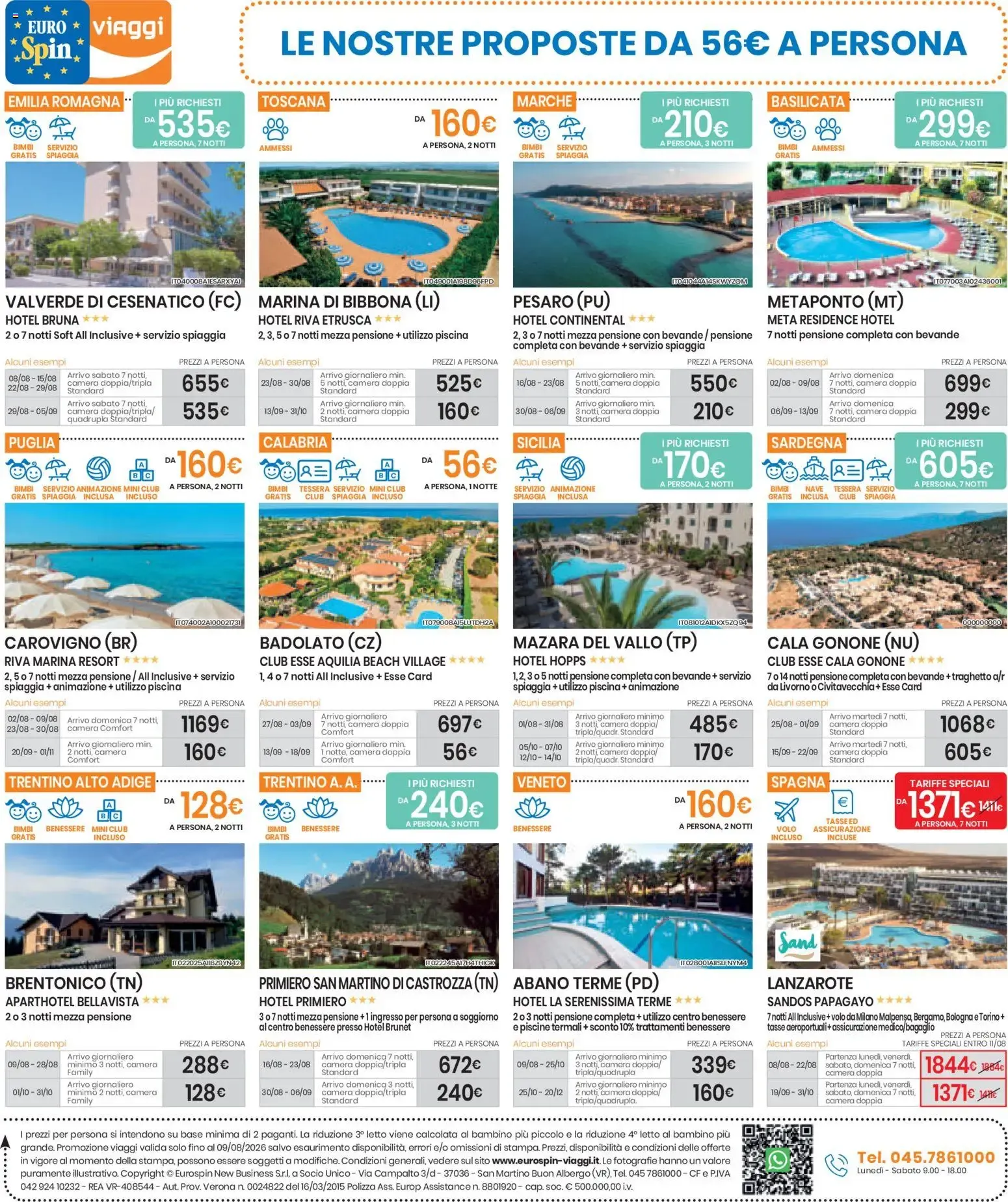 Le nostre proposte da 56€ a persona