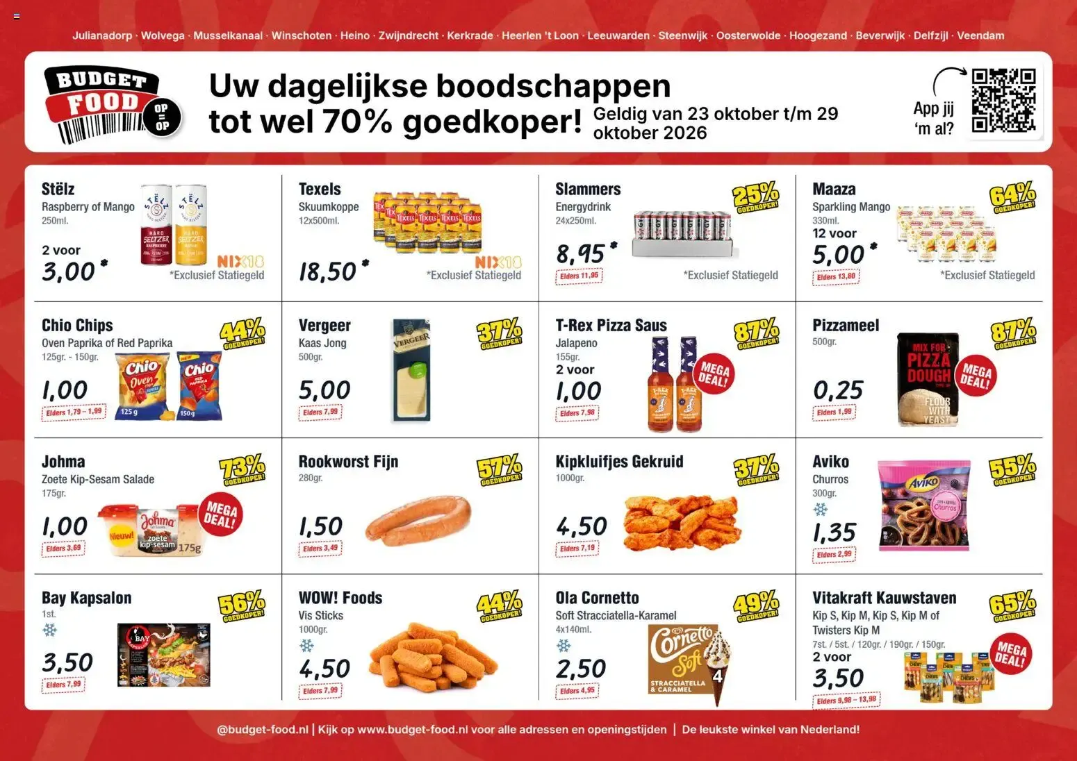 Budget Food: Uw dagelijkse boodschappen tot wel 70% goedkoper! van 23 oktober tot 29 oktober 2026 - Folder pagina 1