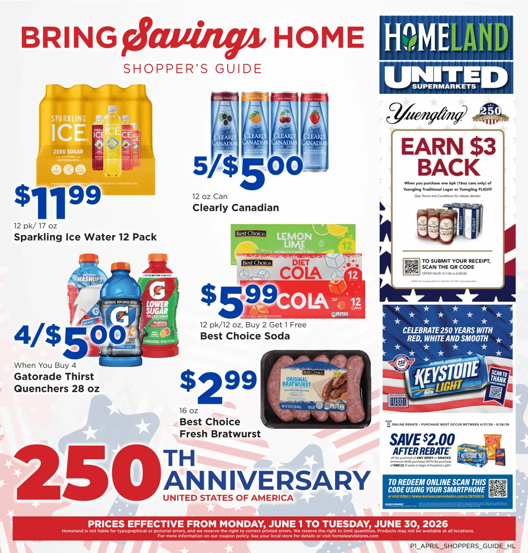 Weekly ad Current Homeland Stores - Bring Savings Home Shopper's Guide leaflet valid from Monday 06/01/2026 to Tuesday 06/30/2026 from June 1 to June 30 2026 - Page 1