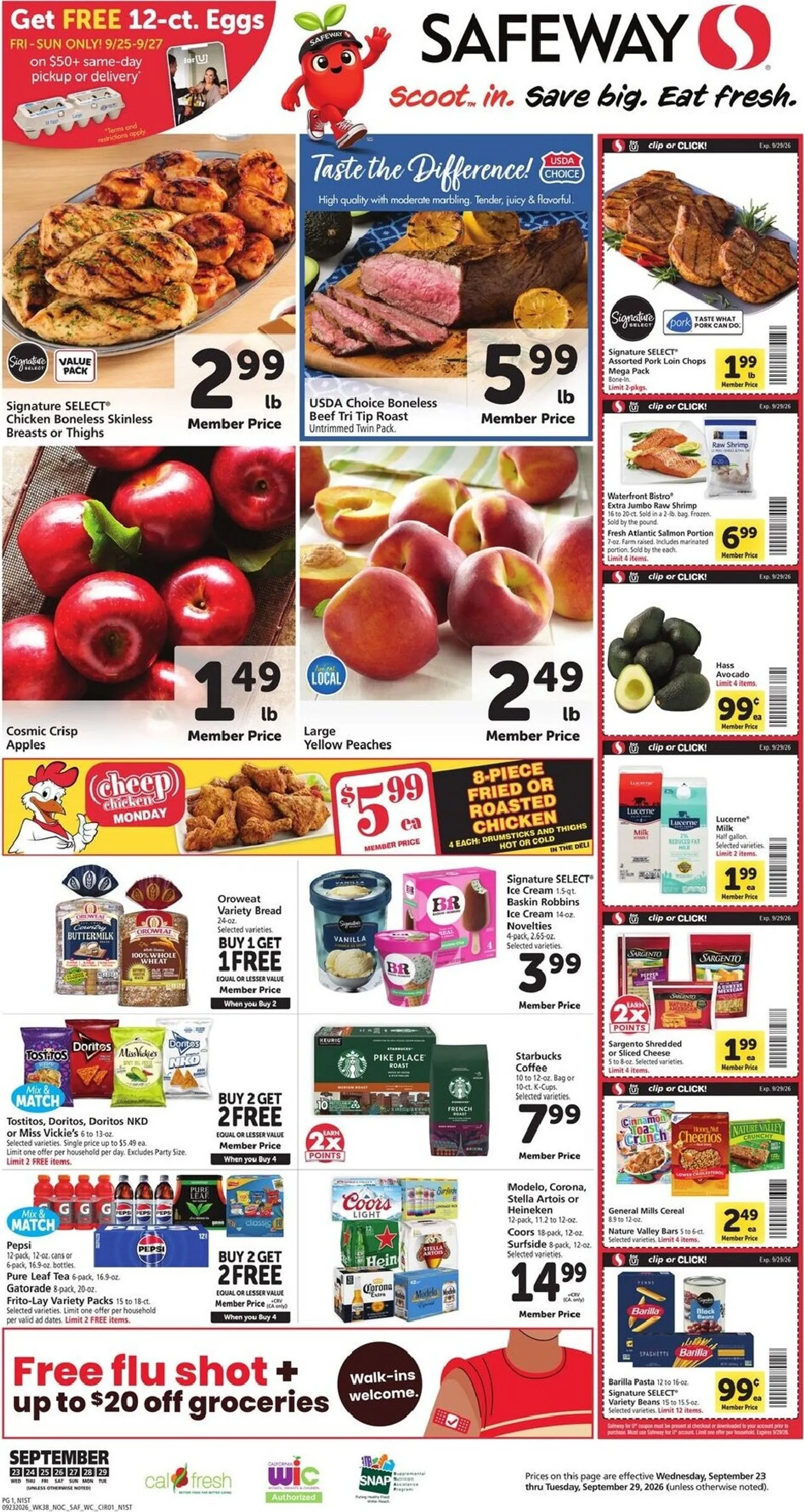 Weekly ad Current Safeway leaflet valid from Wednesday 09/23/2026 to Tuesday 09/29/2026 from September 23 to September 29 2026 - Page 1