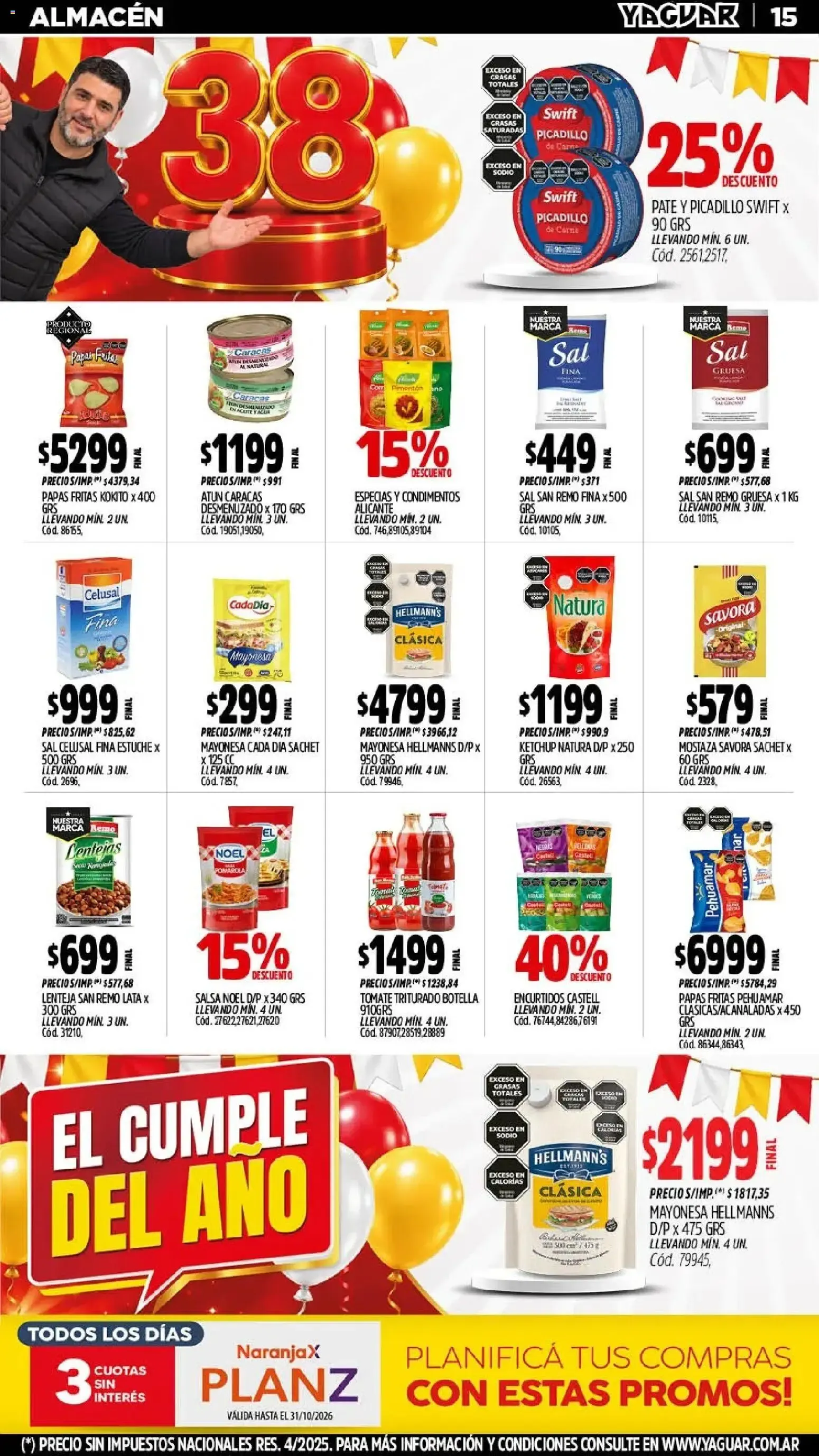 Ofertas de Mayorista Yaguar - El Cumple del Año 38 5 de octubre al 11 de octubre 2026 - Página 13 del catálogo