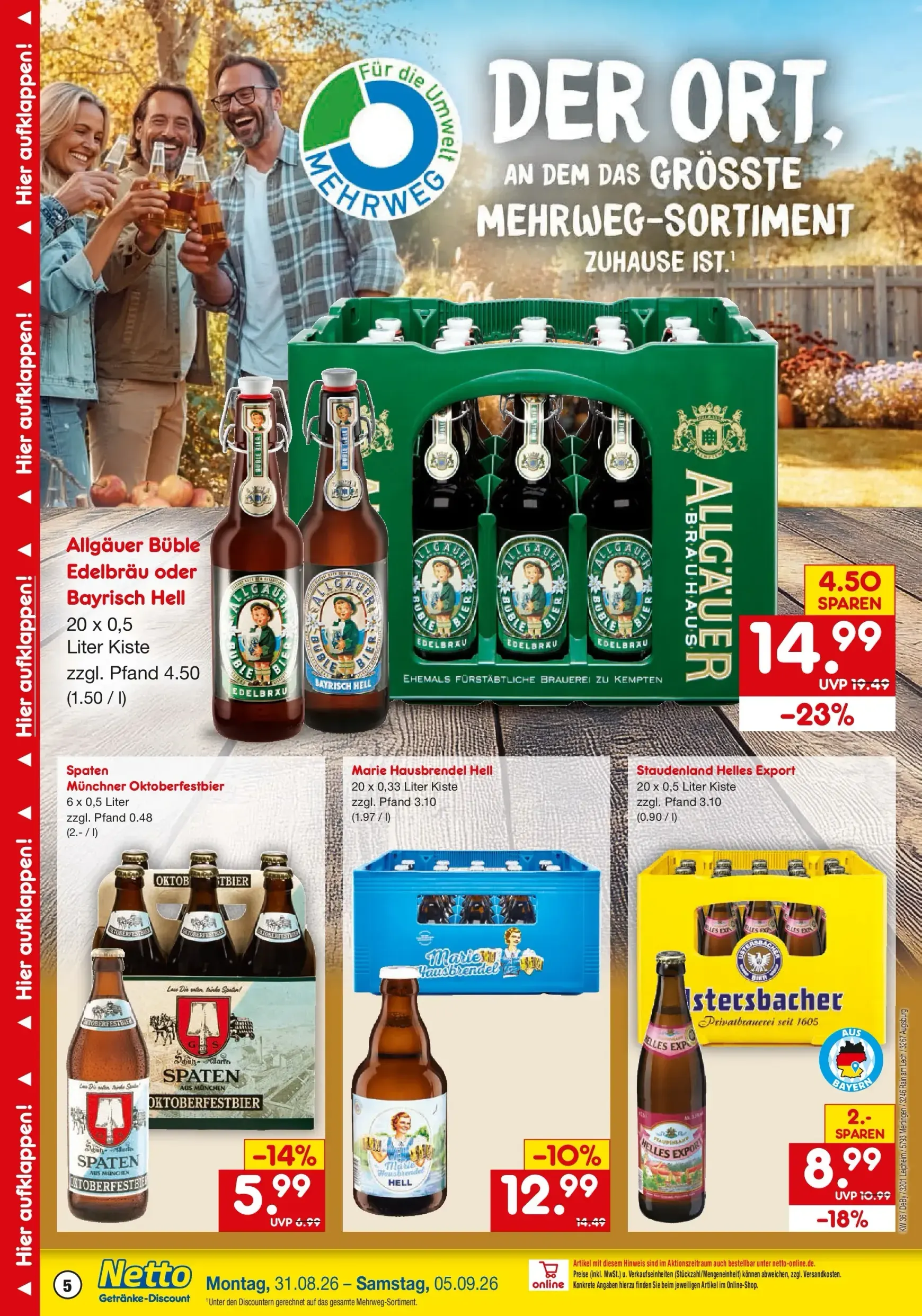 Netto Marken Discount - Getränkeangebote Prospekt – von Montag 31.08.2026 bis Samstag 05.09.2026 von 31. August bis 5. September 2026 - Prospekt seite 5