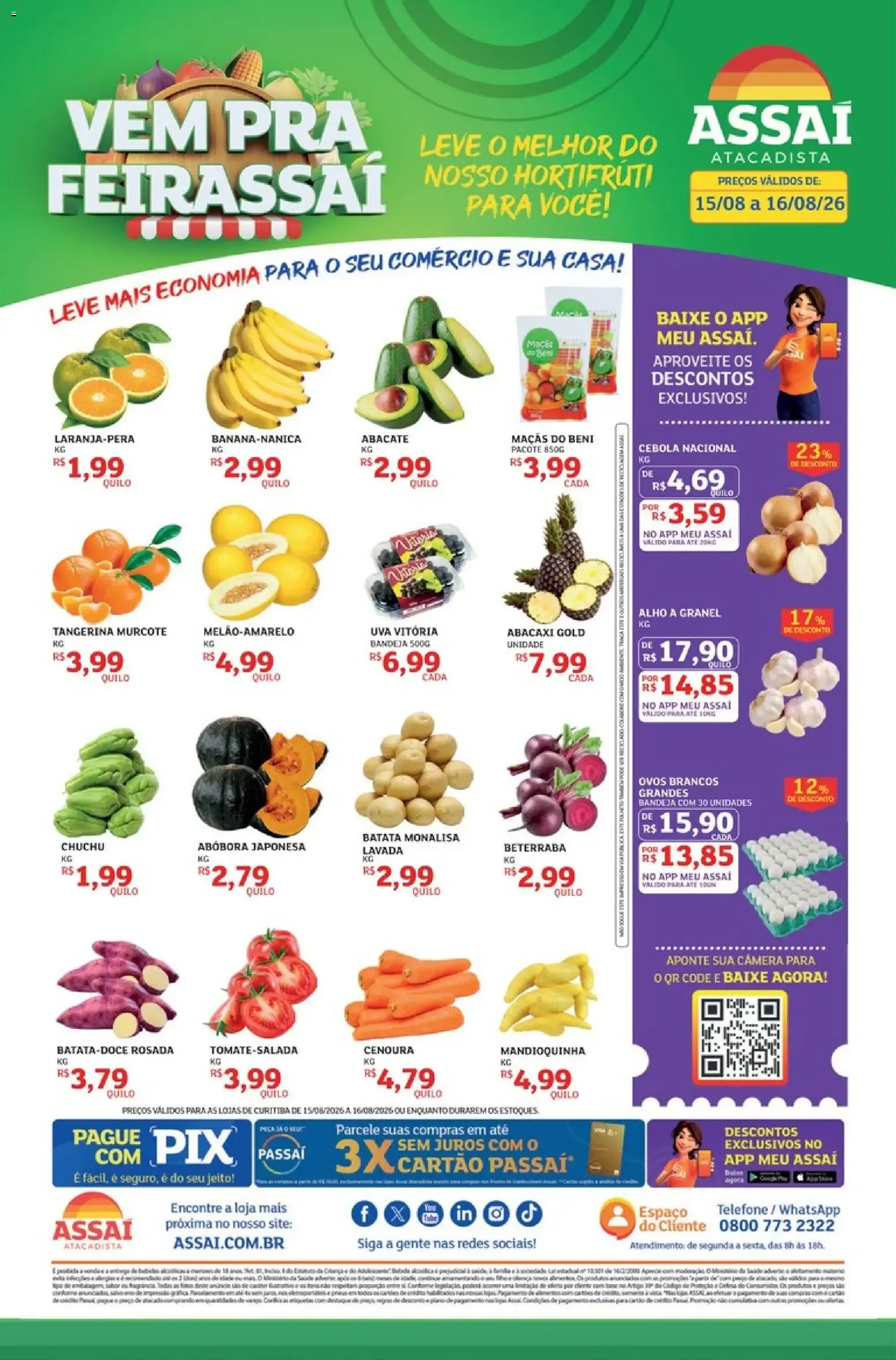 Encarte de Assaí Atacadista ofertas - PR de 15/08/2026 | Promoções Online 15 de agosto até 16 de agosto 2026 - Pagina 1