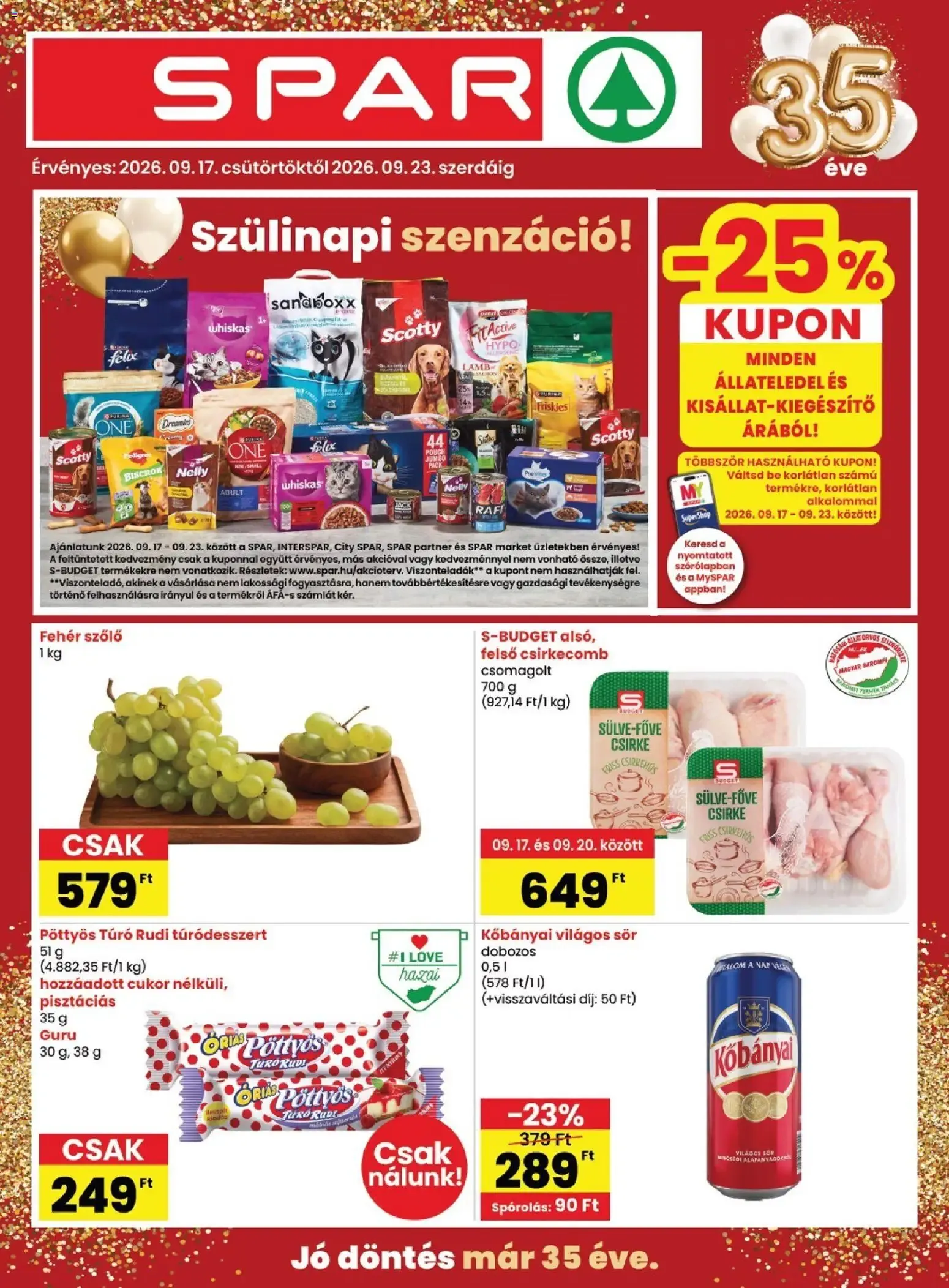 Katalógus Spar akciós újság - 2026.09.17.-tól szeptember 17.-tól szeptember 23.-ig 2026. - Oldal 1
