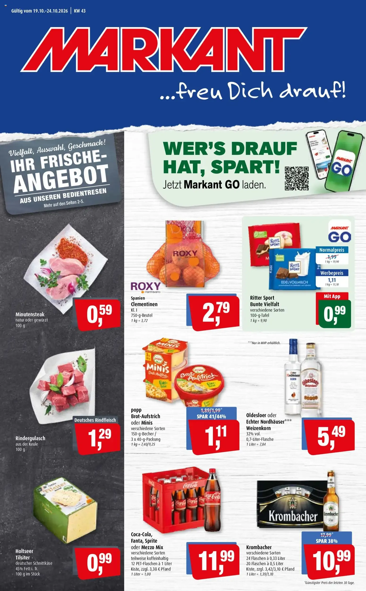 Markant Prospekt (ab 19.10.2026) zum Blättern von 19. Oktober bis 24. Oktober 2026 - Prospekt seite 1