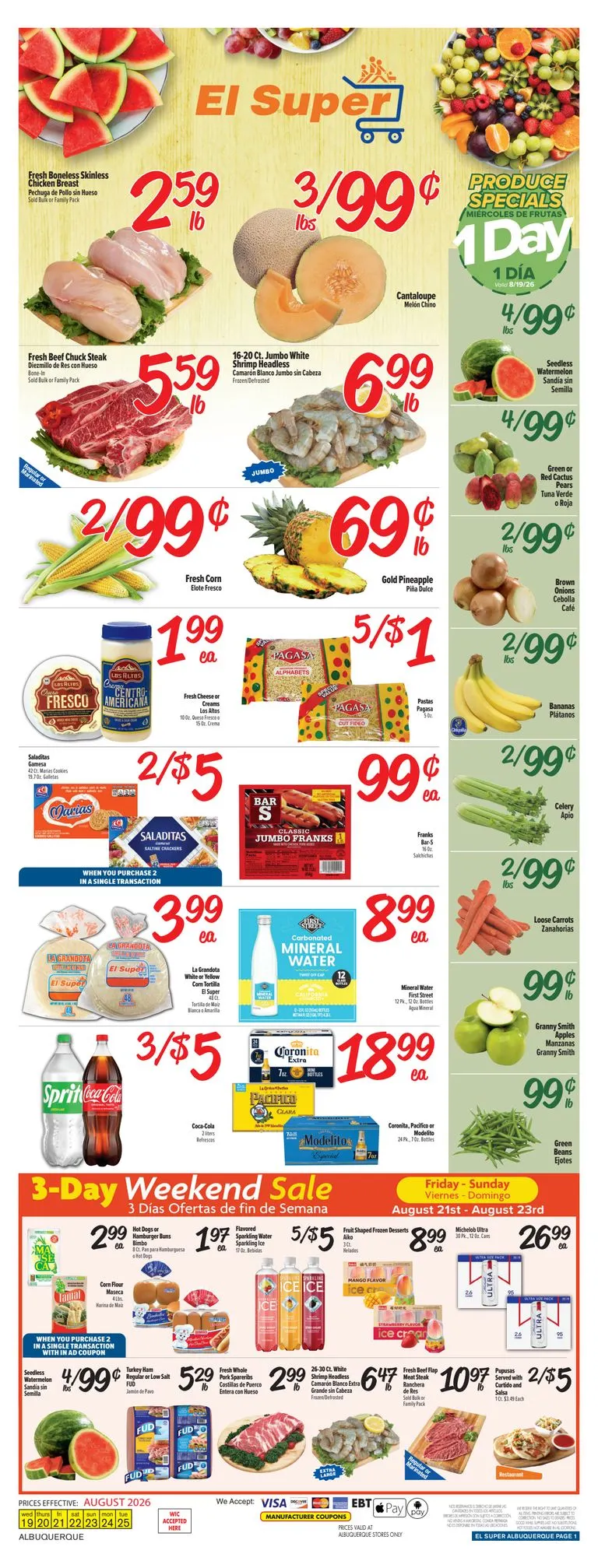 Weekly ad El Super from August 19 to August 25 2026 - Page 1