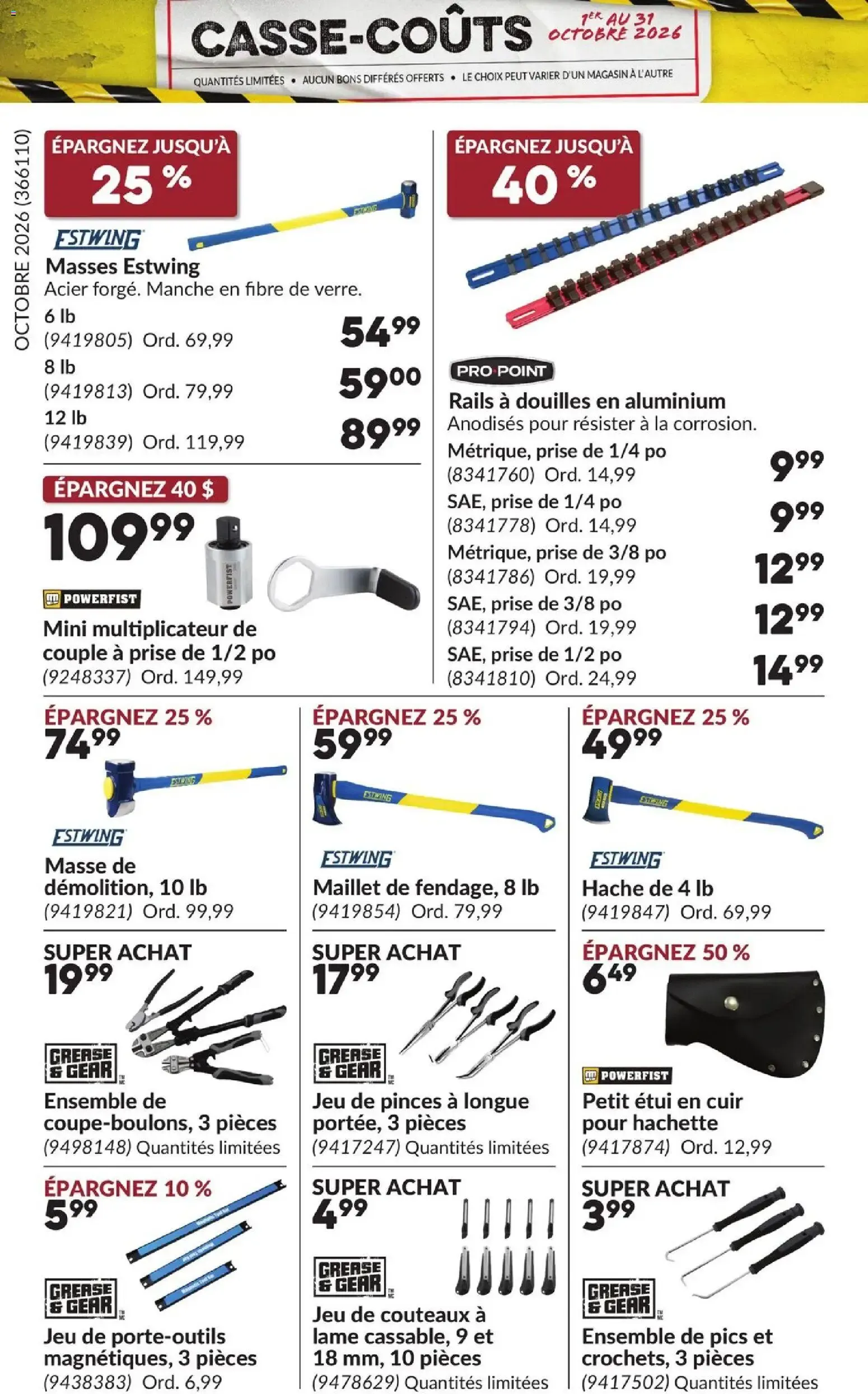 Princess Auto circulaire - Casse-Coûts from Oct 1, 2026 > weekly specials & deals from October 1 to October 31 2026 - flyer page 5