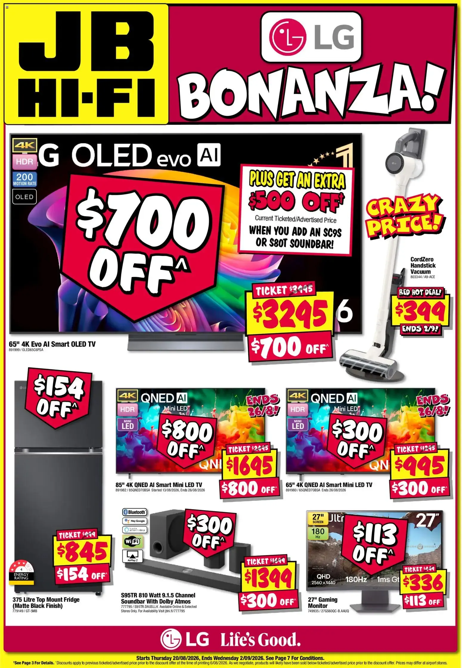 JB Hi-Fi LG Bonanza! - Catalogue valid from 20 August to 2 September 2026 - page 1