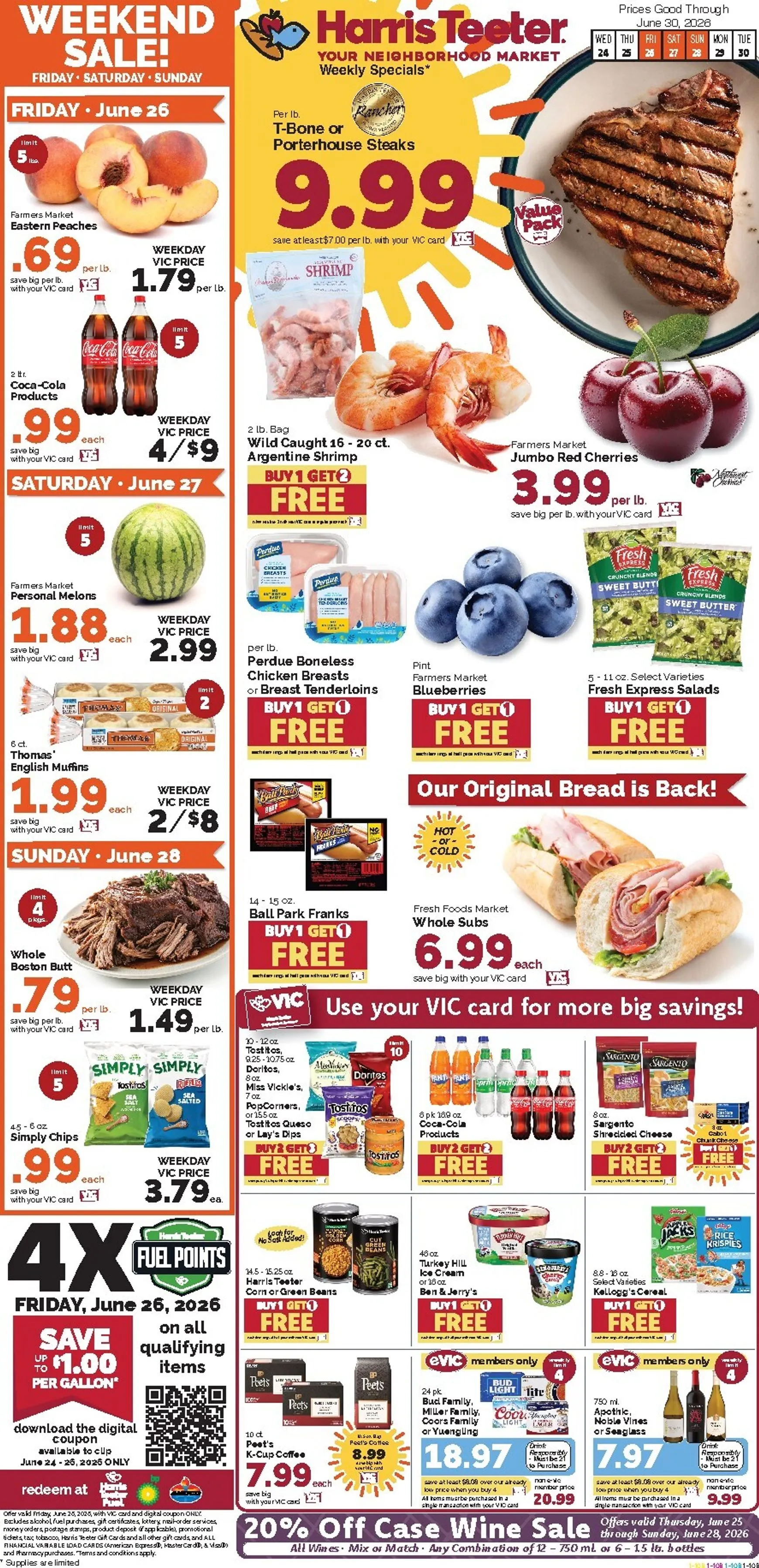 Current Harris Teeter leaflet valid from Wednesday 06/24/2026 to Tuesday 06/30/2026