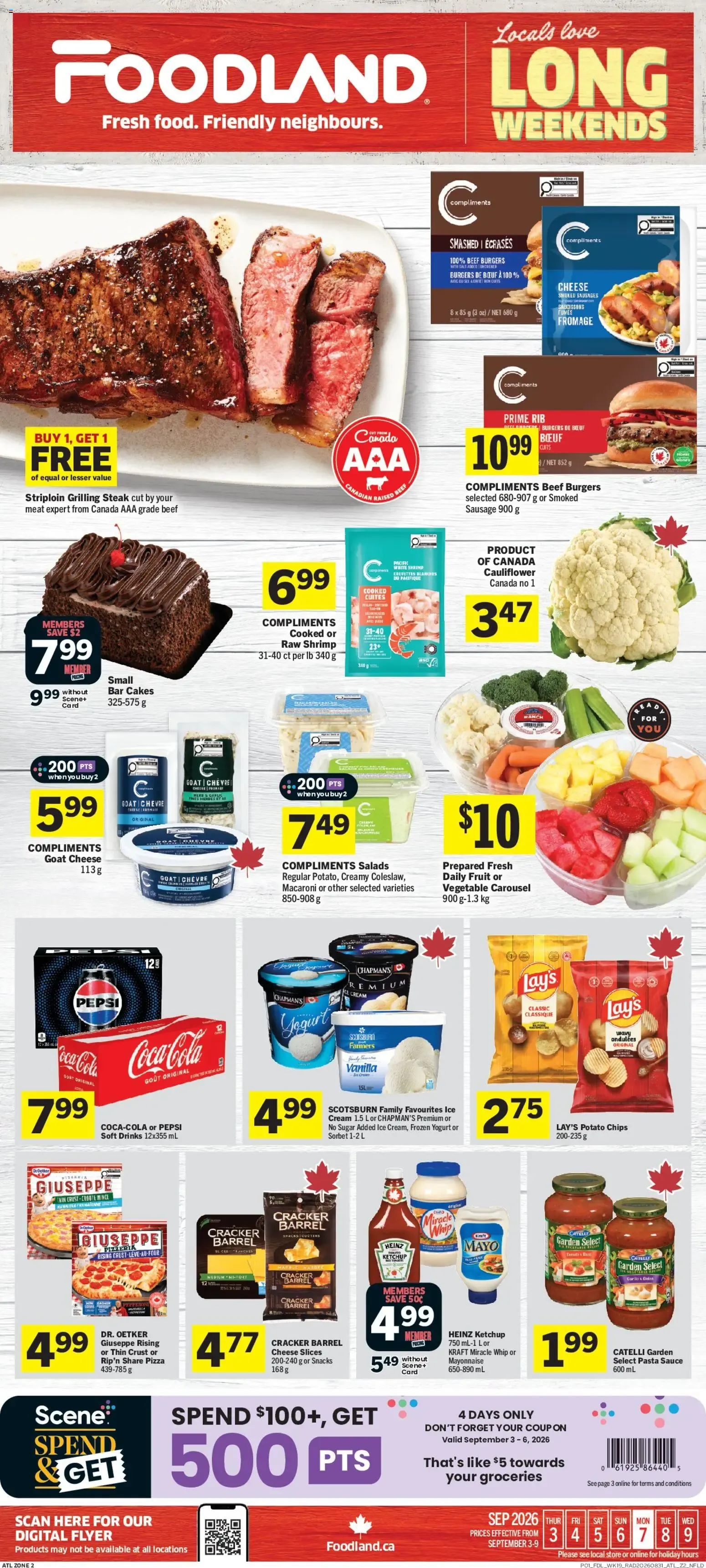 Foodland weekly flyer / circulaire from Sep 3, 2026 > weekly specials & deals from September 3 to September 9 2026 - flyer page 1