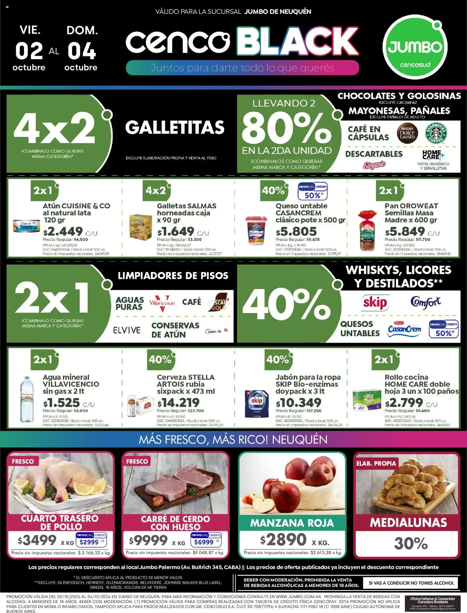 Ofertas de Jumbo - Cenco Black Neuquén del 02/10/2026 - 04/10/2026 2 de octubre al 4 de octubre 2026 - Página 1 del catálogo