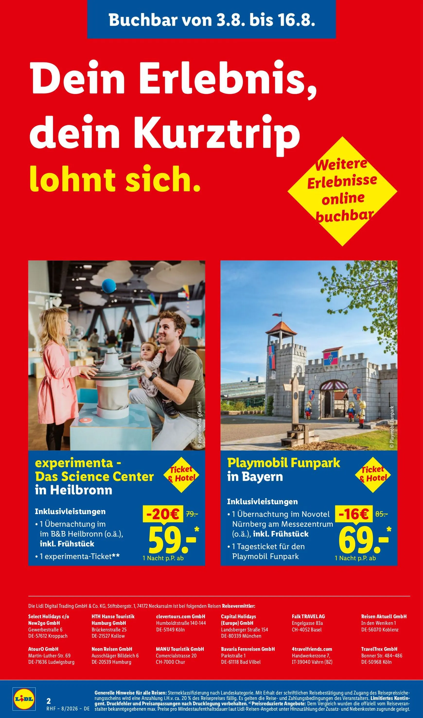 Lidl-Reisen: Spontan dem Alltag entfliehen von 29. Juli bis 31. August 2026 - Prospekt seite 2