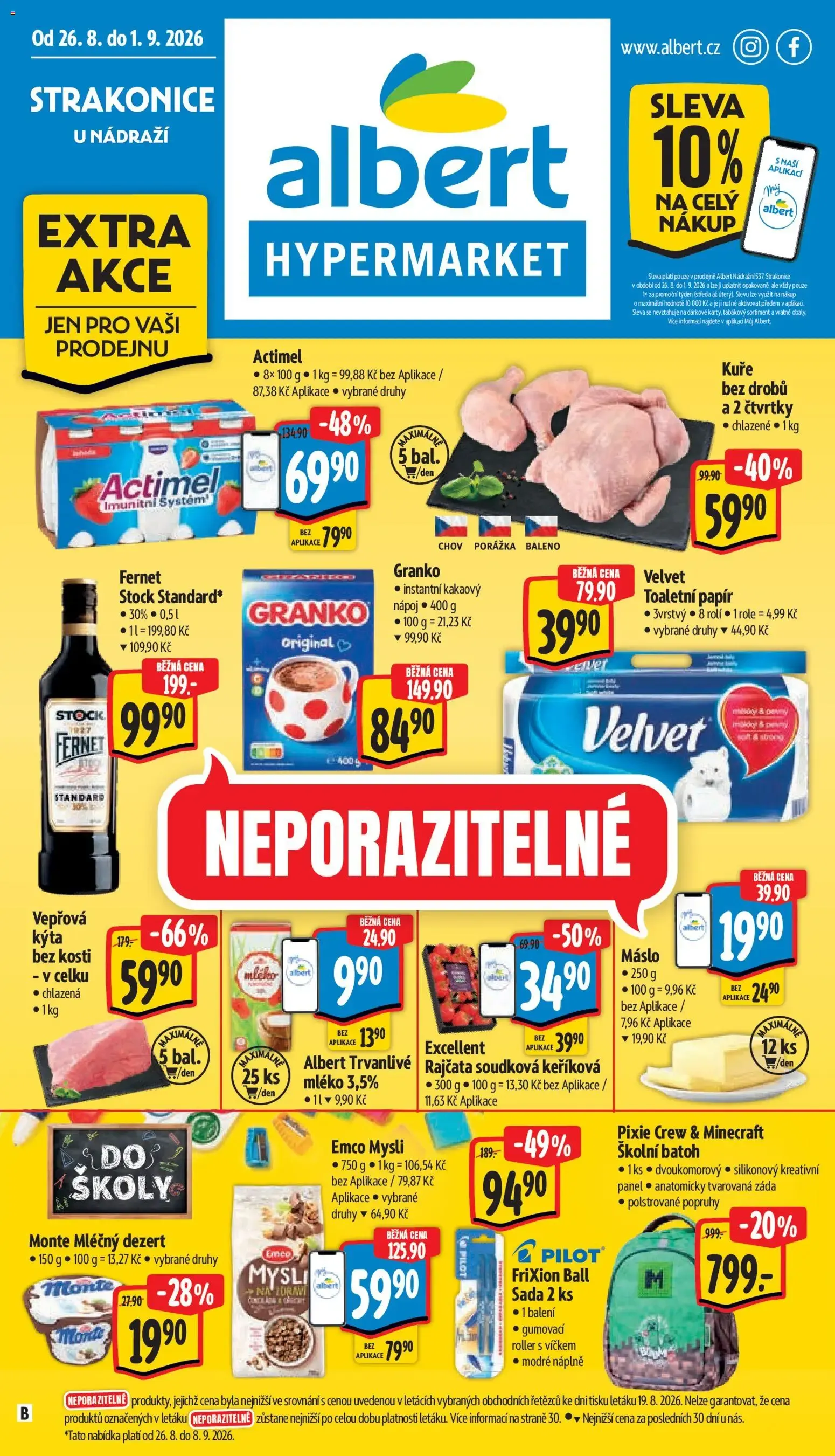 Albert leták - Hypermarket - Strakonice od 26.08.2026 - Akční leták - 26. srpna 1. září 2026 - Page 1