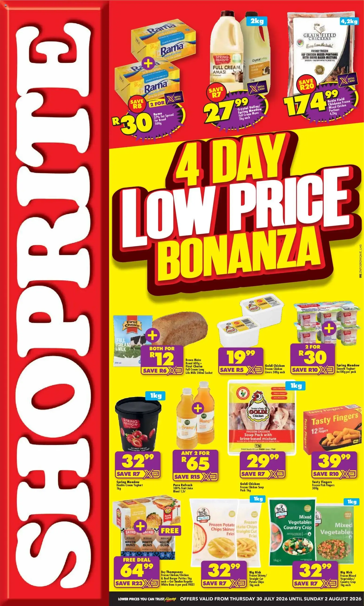 Shoprite - Low Price Bonanza (30/07/2026 - 02/08/2026) → Online Catalogue from 30 July to 2 August 2026 - Catalogue Page 1