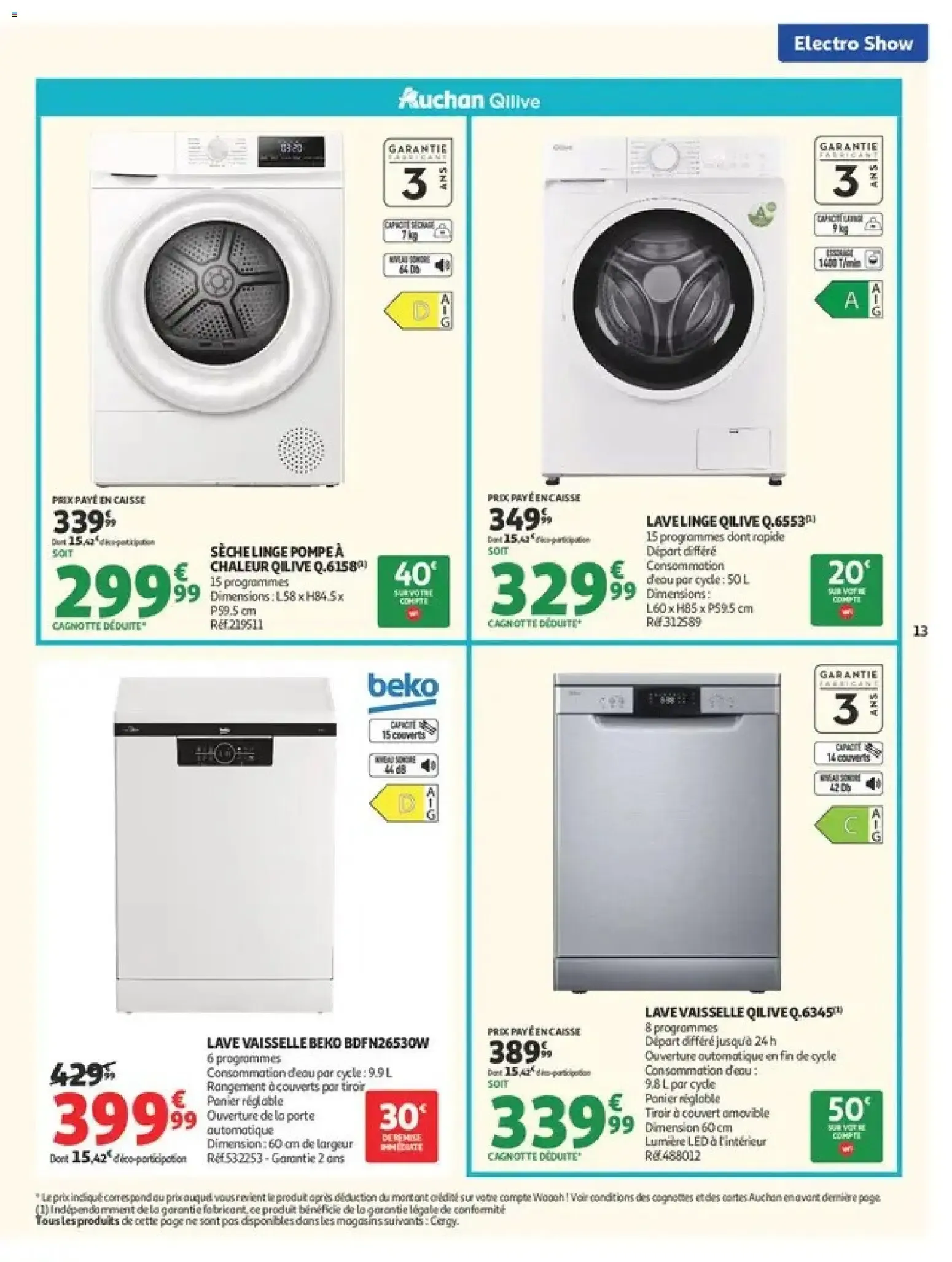 Auchan Electroshow à partir du 01/09/2026 - promo en ligne du 1 septembre au 13 septembre 2026 - Catalogue page 13