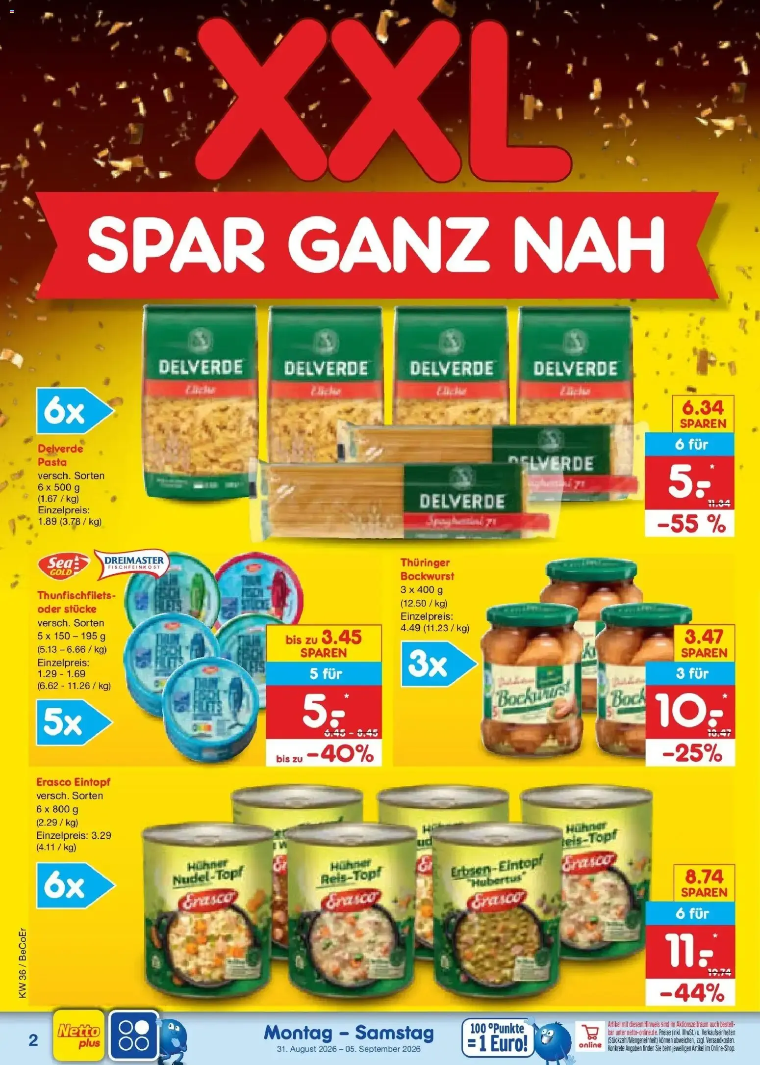 Netto Marken-Discount XXL SPAR GANZ NAH von 31. August bis 5. September 2026 - Prospekt seite 4