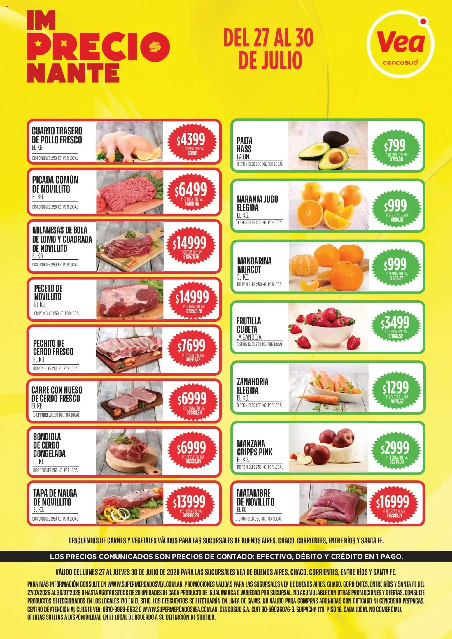 Ofertas de Vea - Volante Semanal | BA y Nea del 27/07/2026 - 30/07/2026 27 de julio al 30 de julio 2026 - Página 1 del catálogo
