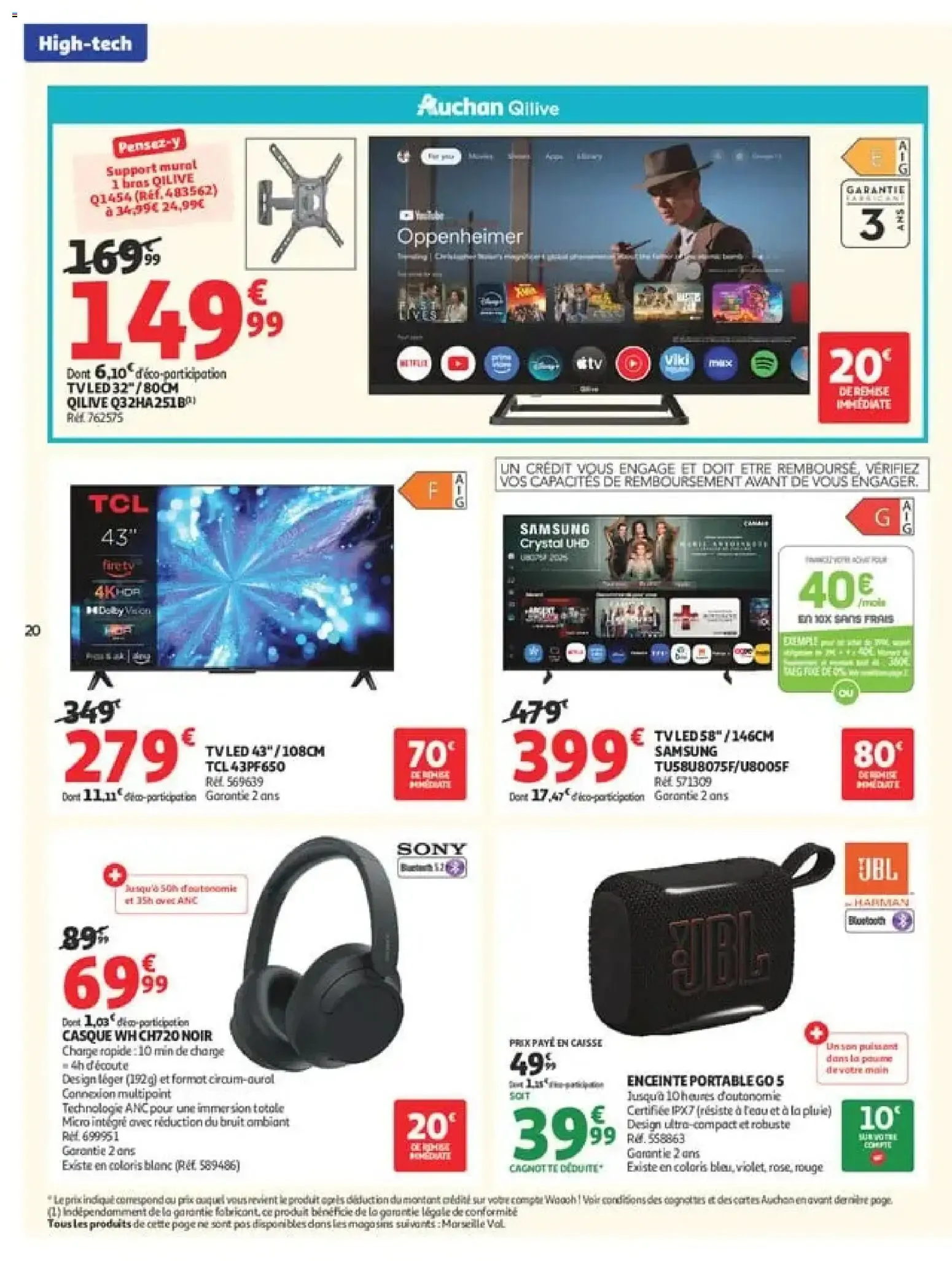 Auchan - Promos rentrée étudiants à partir du 18/08/2026 - promo en ligne du 18 août au 6 septembre 2026 - Catalogue page 20